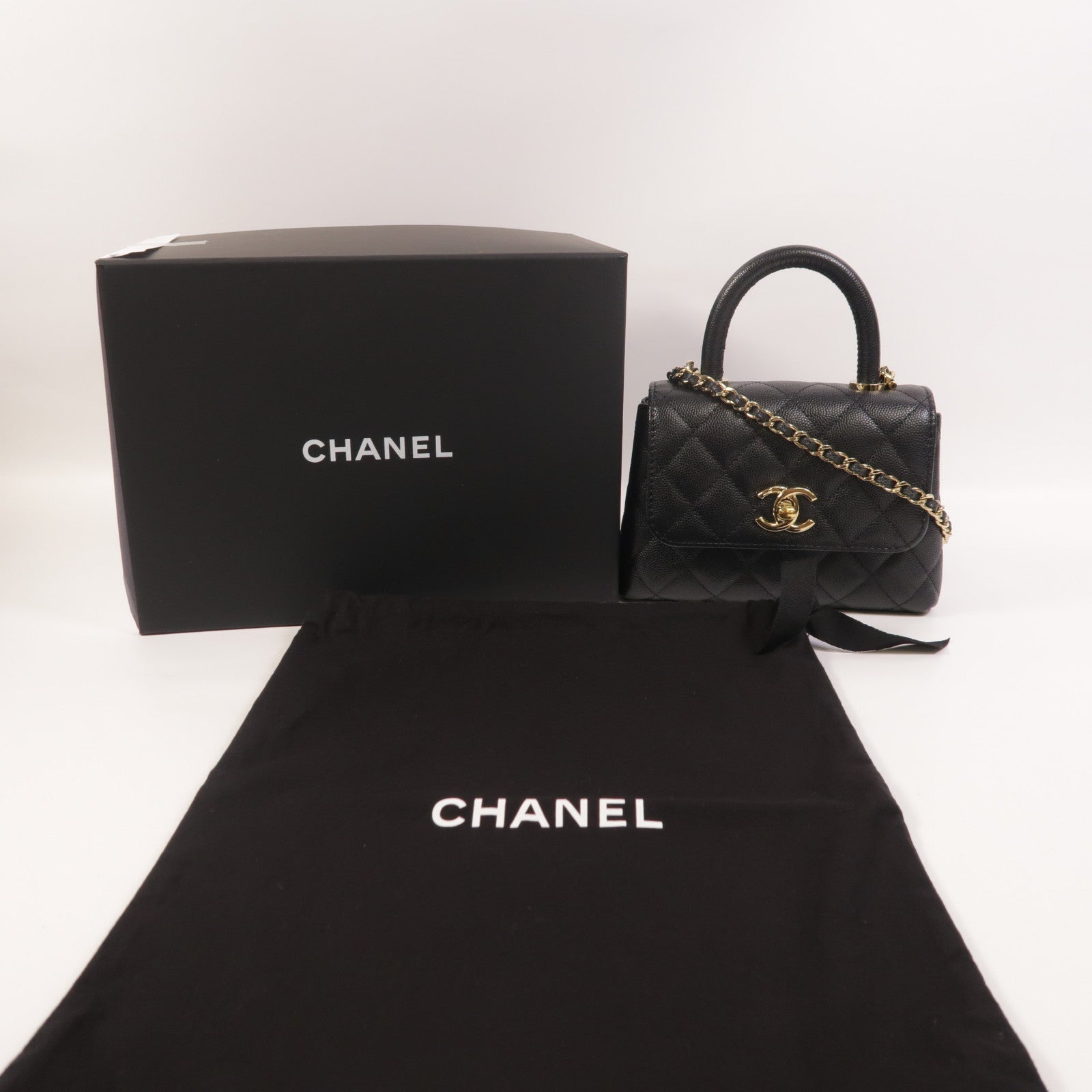 CHANEL 牛皮皮革Coco Handle Nano手挽肩背兩用袋