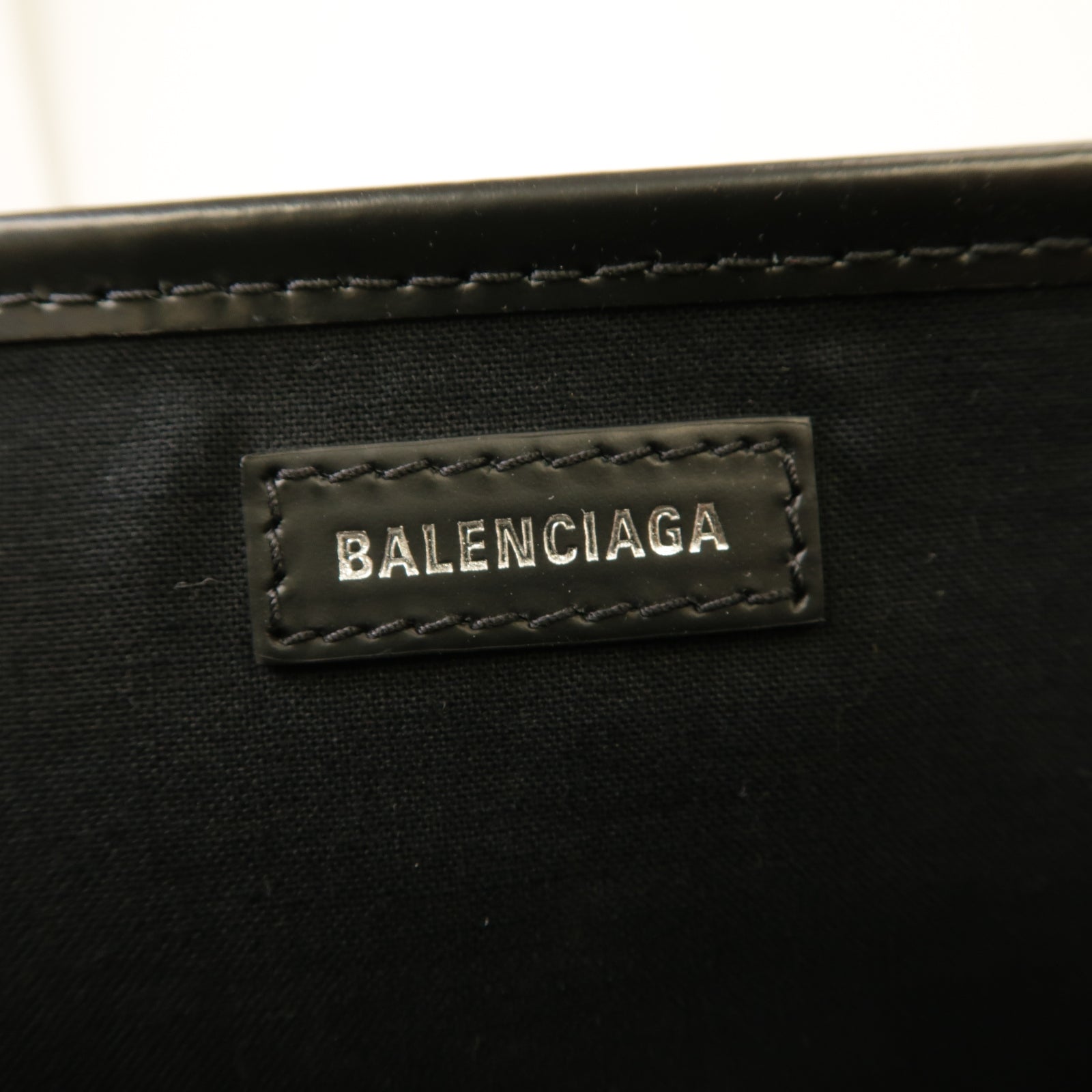 BALENCIAGA 帆布Tote Bag銀扣手挽袋白色/黒色
