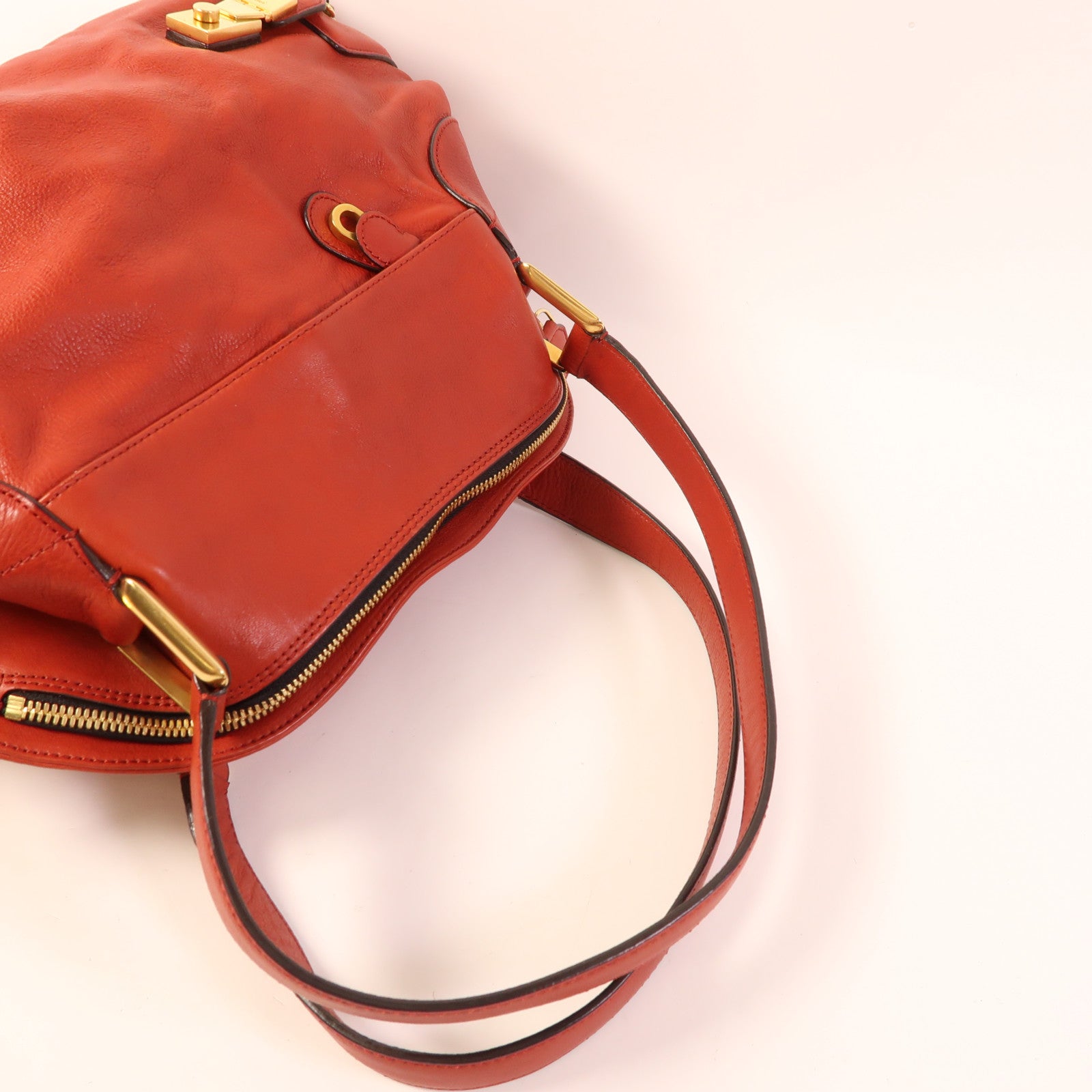 Chloe 牛皮皮革2 Way Bag金扣手挽肩背兩用袋