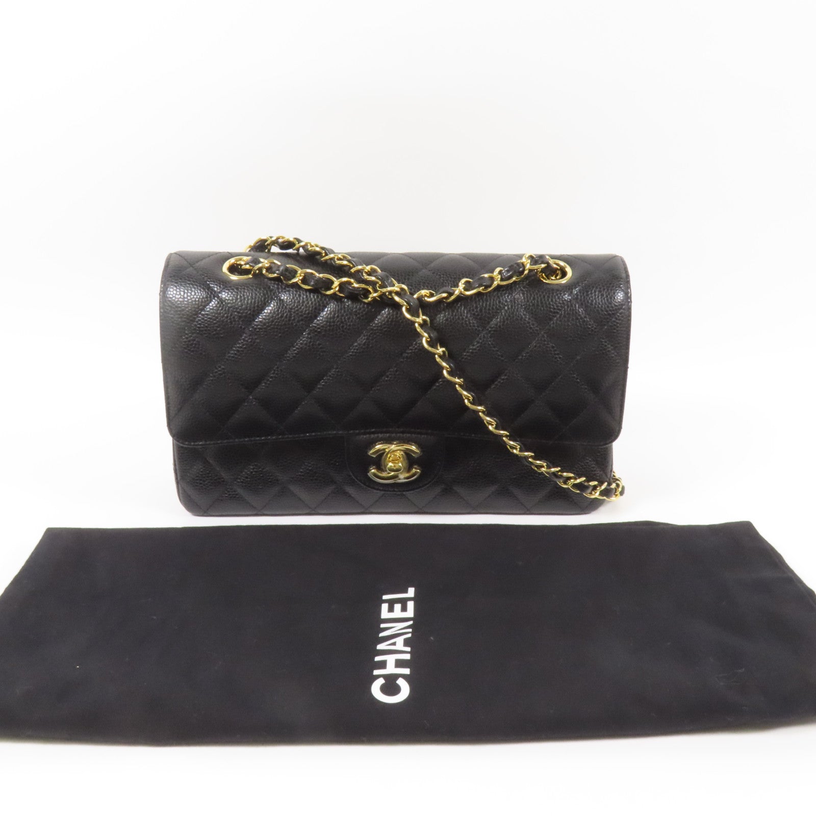 CHANEL 牛皮皮革Classic 25金扣鏈帶肩背袋