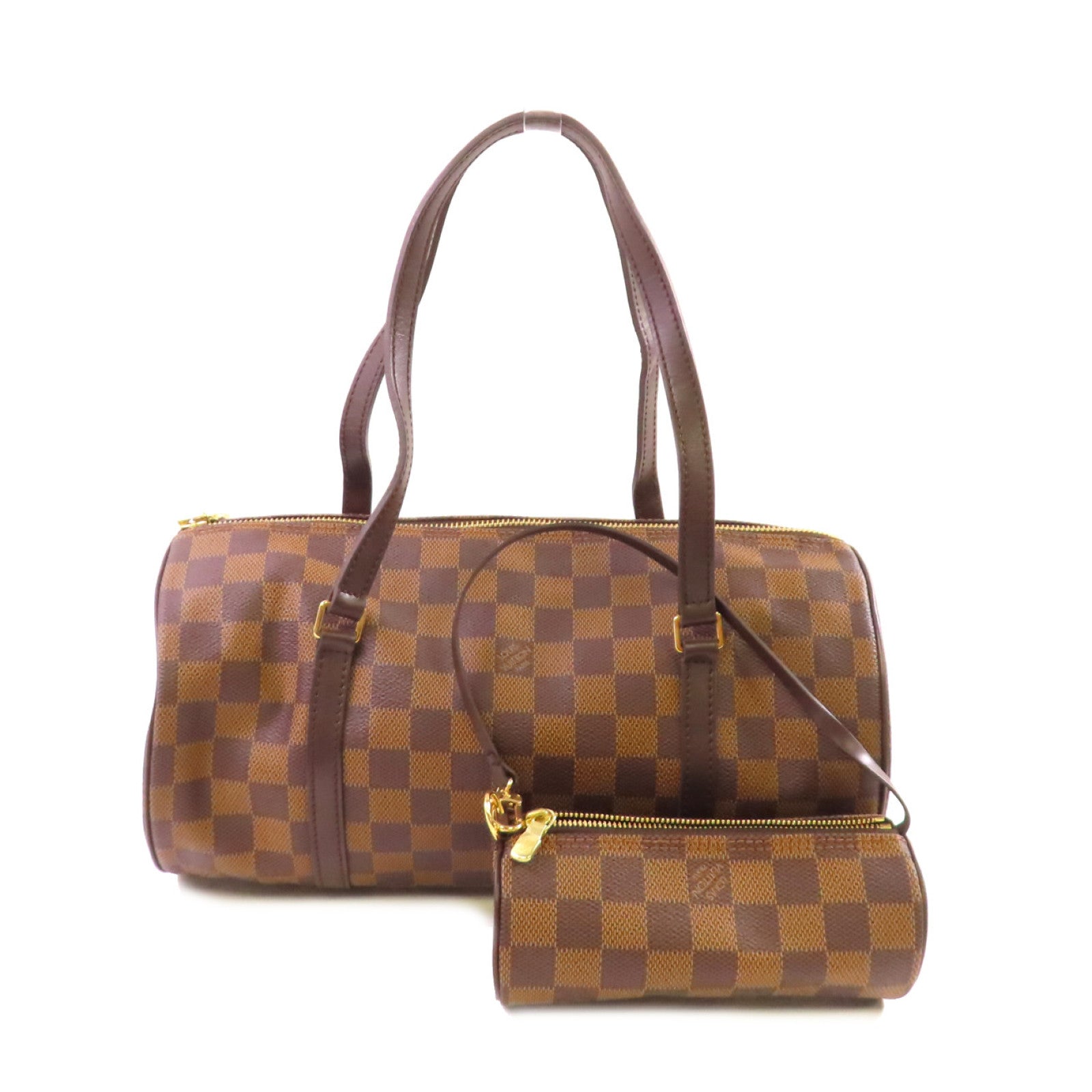 LOUIS VUITTON Damier Azur Papillon GM Shoulder Bag金扣肩背袋啡色