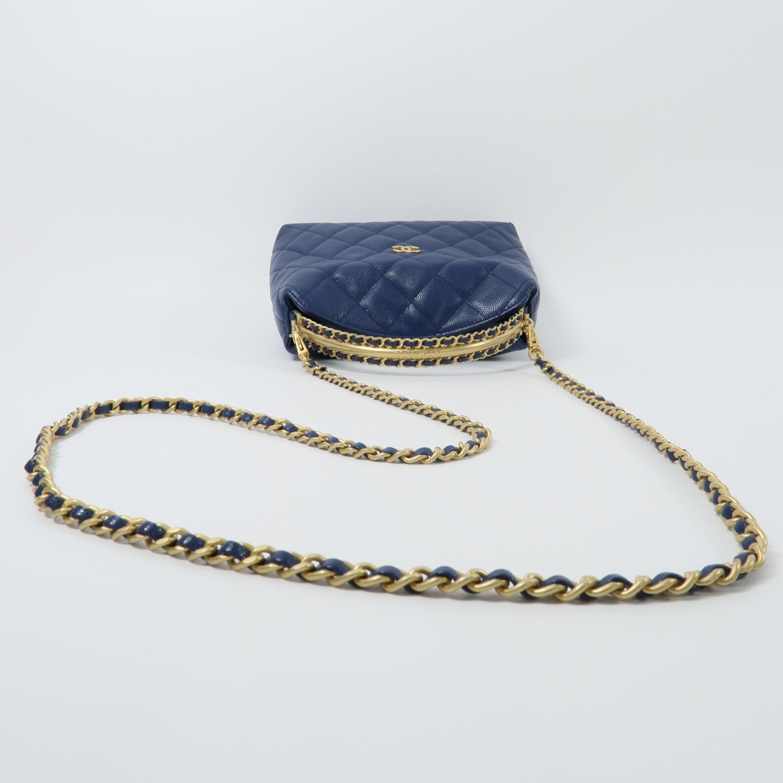 CHANEL 牛皮皮革2 Way Shoulder鏈帶手挽肩背兩用袋
