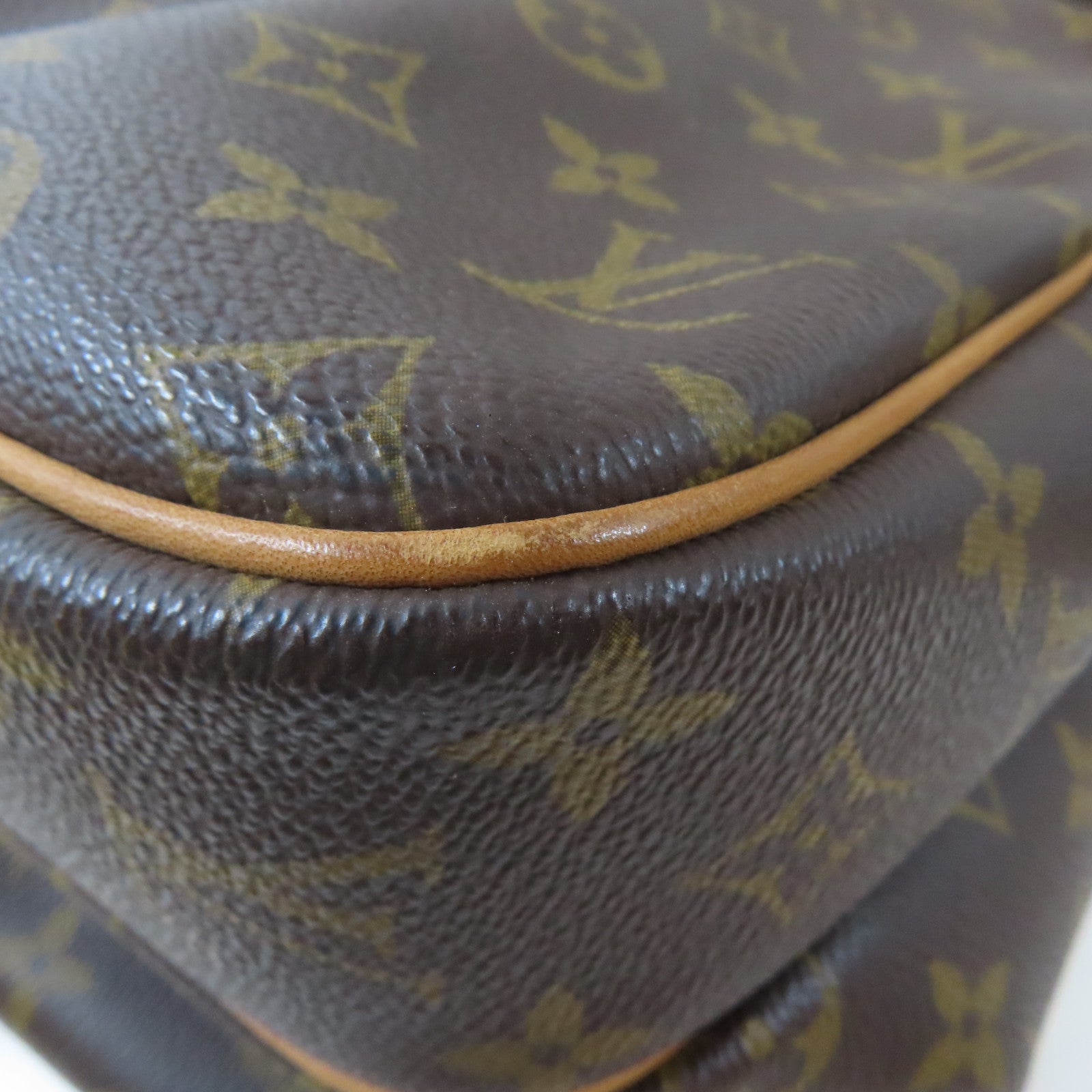 LOUIS VUITTON Monogram Reporter GM金扣肩背袋啡色