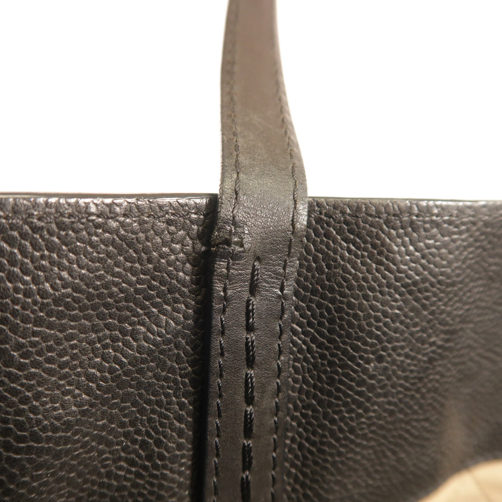 CHANEL 牛皮皮革2Way Shoulder銀扣手挽肩背兩用袋