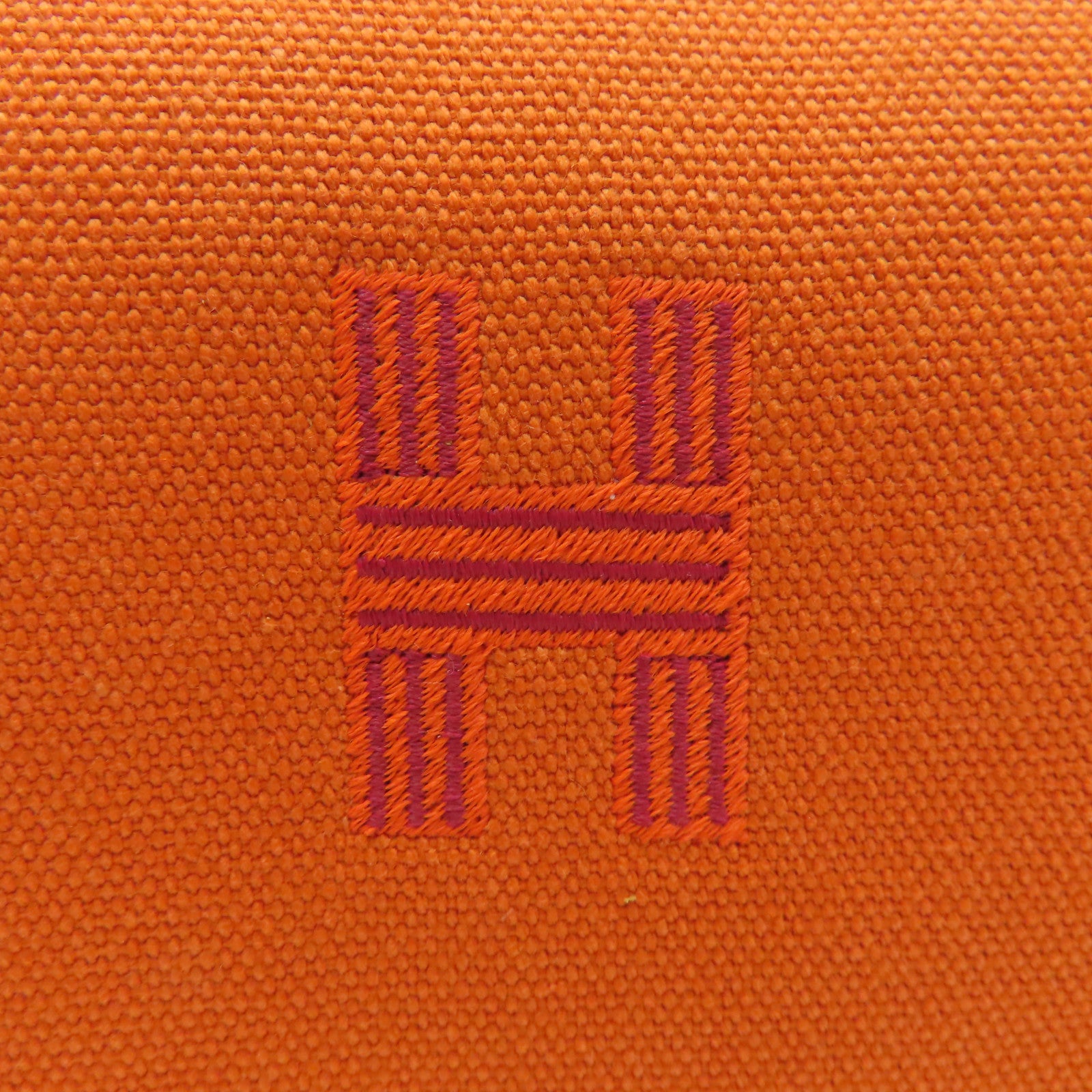 HERMES 【清倉大減價】帆布Bride-a-Brac Small銀扣手挽袋橙色