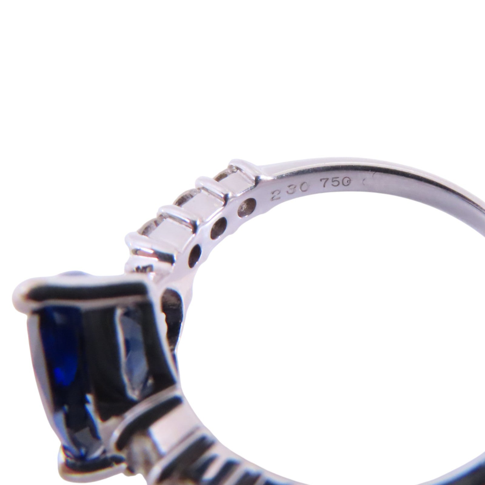 JEWELRY 【激減優惠】18K白金/藍寶石/鑽石Sapphire Diamond Ring戒指US#5