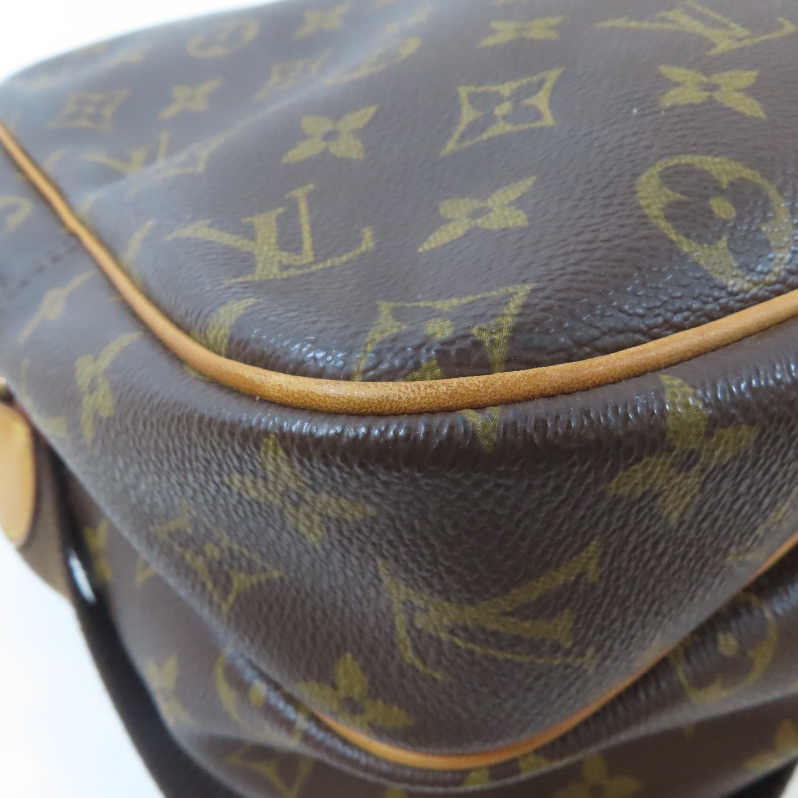 LOUIS VUITTON Monogram Reporter GM金扣肩背袋啡色