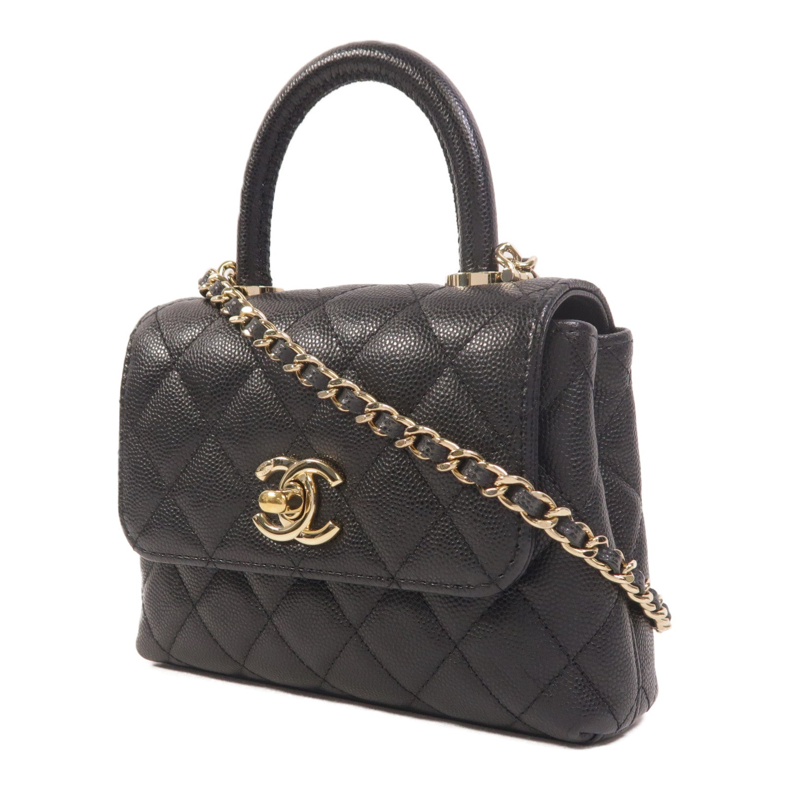 CHANEL 牛皮皮革Coco Handle Nano手挽肩背兩用袋