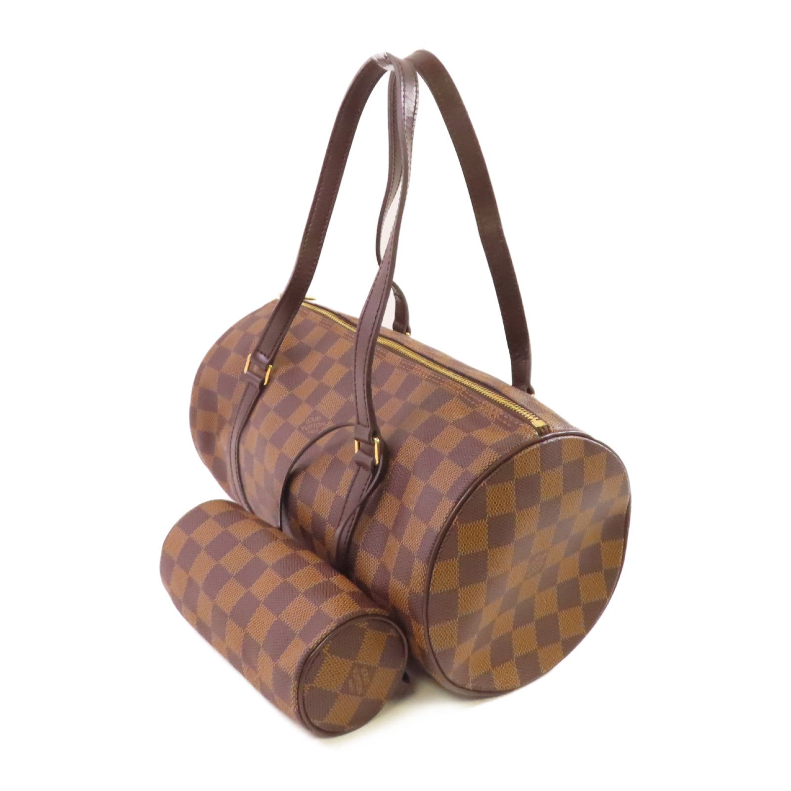 LOUIS VUITTON Damier Azur Papillon GM Shoulder Bag金扣肩背袋啡色