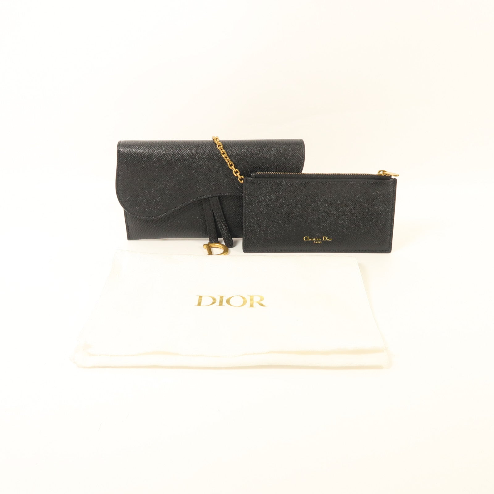 Dior 牛皮皮革Saddle Pouch With Chain金扣鏈帶肩背袋