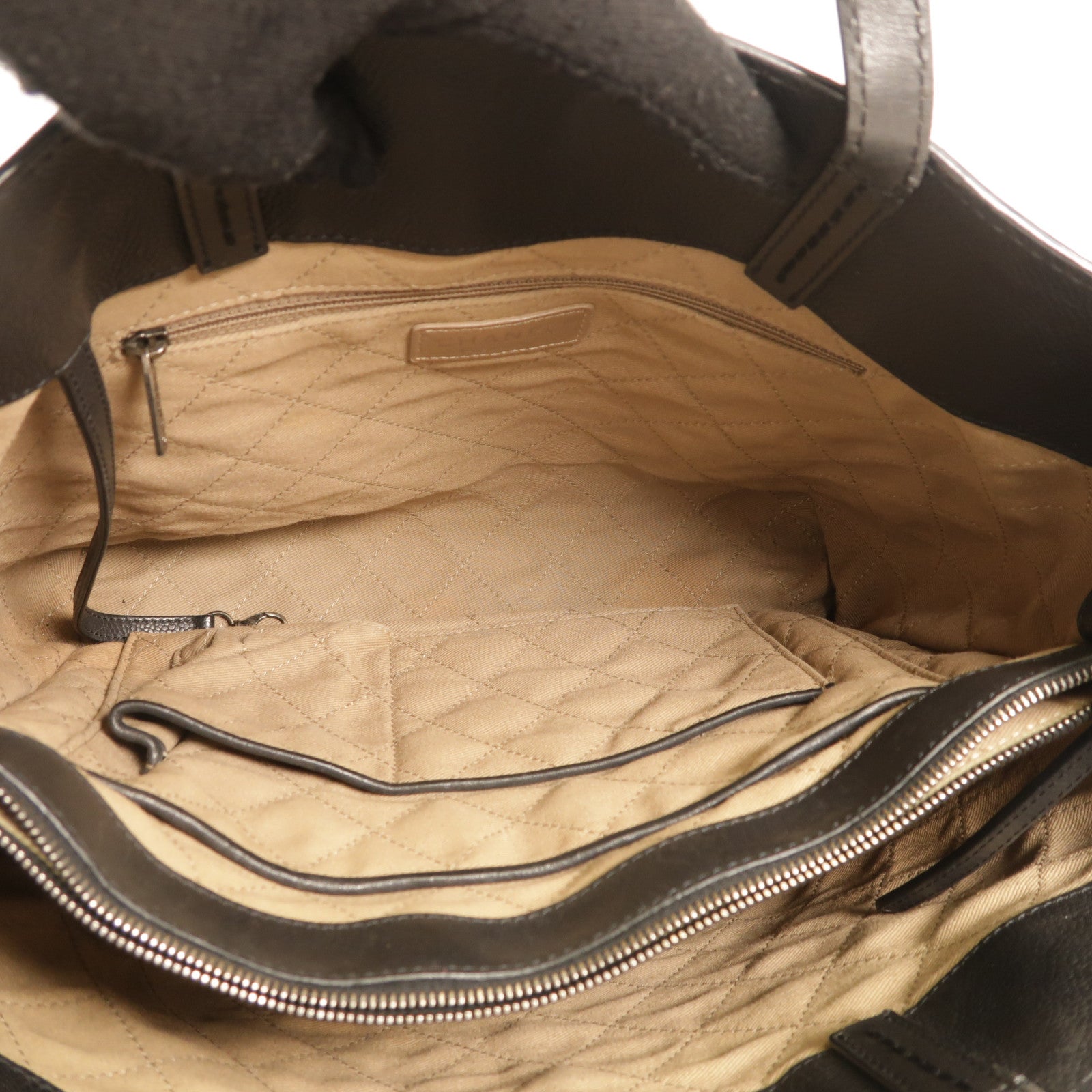 CHANEL 牛皮皮革2Way Shoulder銀扣手挽肩背兩用袋