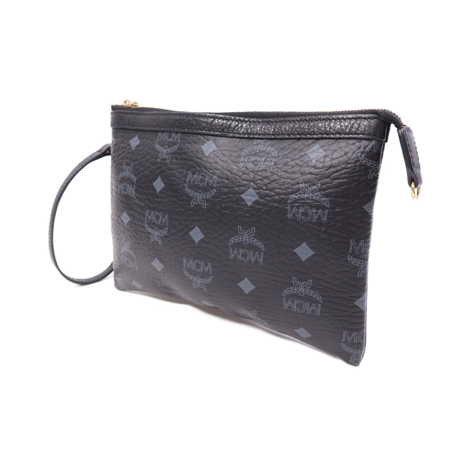 MCM 塗層帆布Clutch金扣手拿包