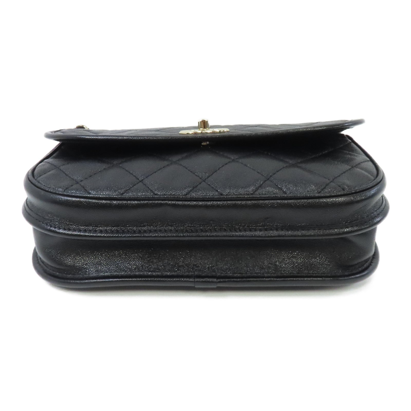 CHANEL 菱格Caviar皮革Chain Shoulder金扣鏈帶肩背袋