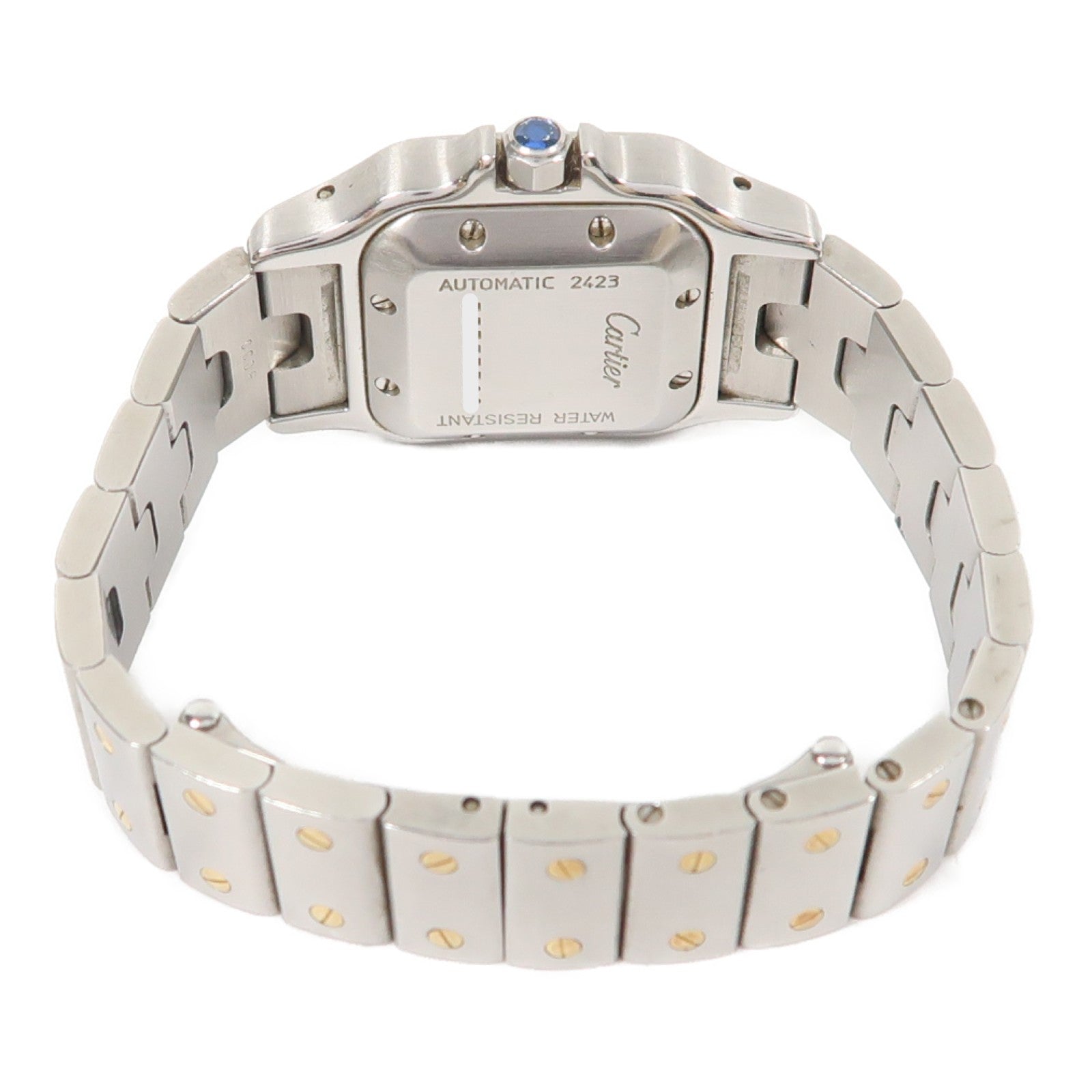 CARTIER Santos Galbee 18K黃金/不鏽鋼手錶自動機芯白色