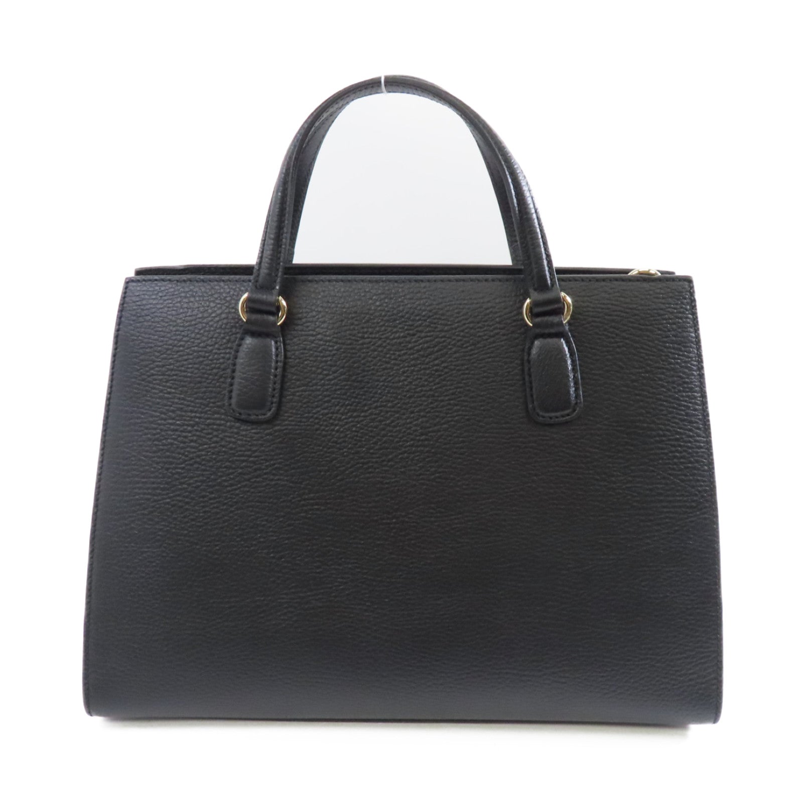 GUCCI 牛皮皮革Soho Shoulder Bag金扣手挽肩背兩用袋黑色