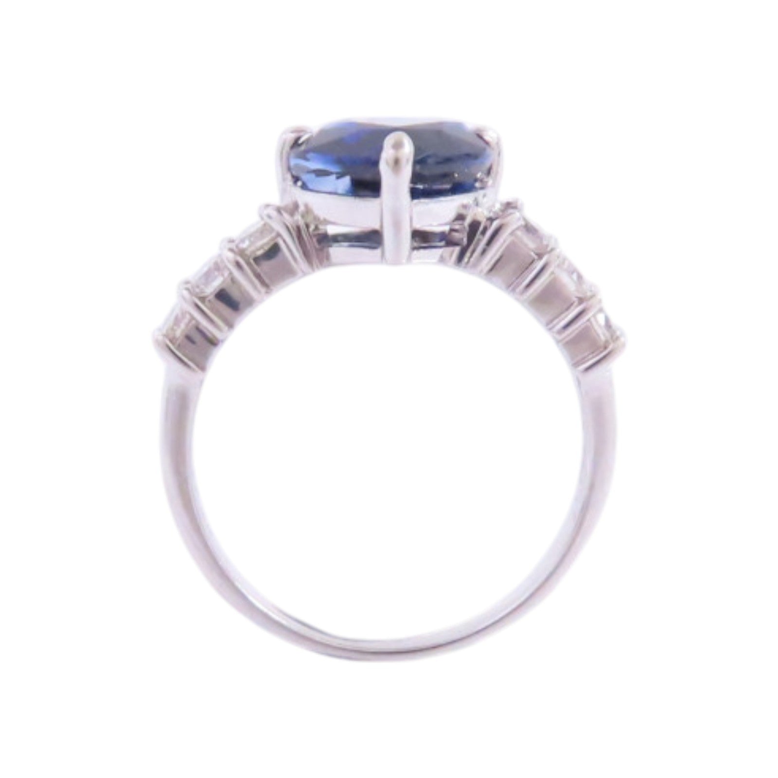 JEWELRY 【激減優惠】18K白金/藍寶石/鑽石Sapphire Diamond Ring戒指US#5