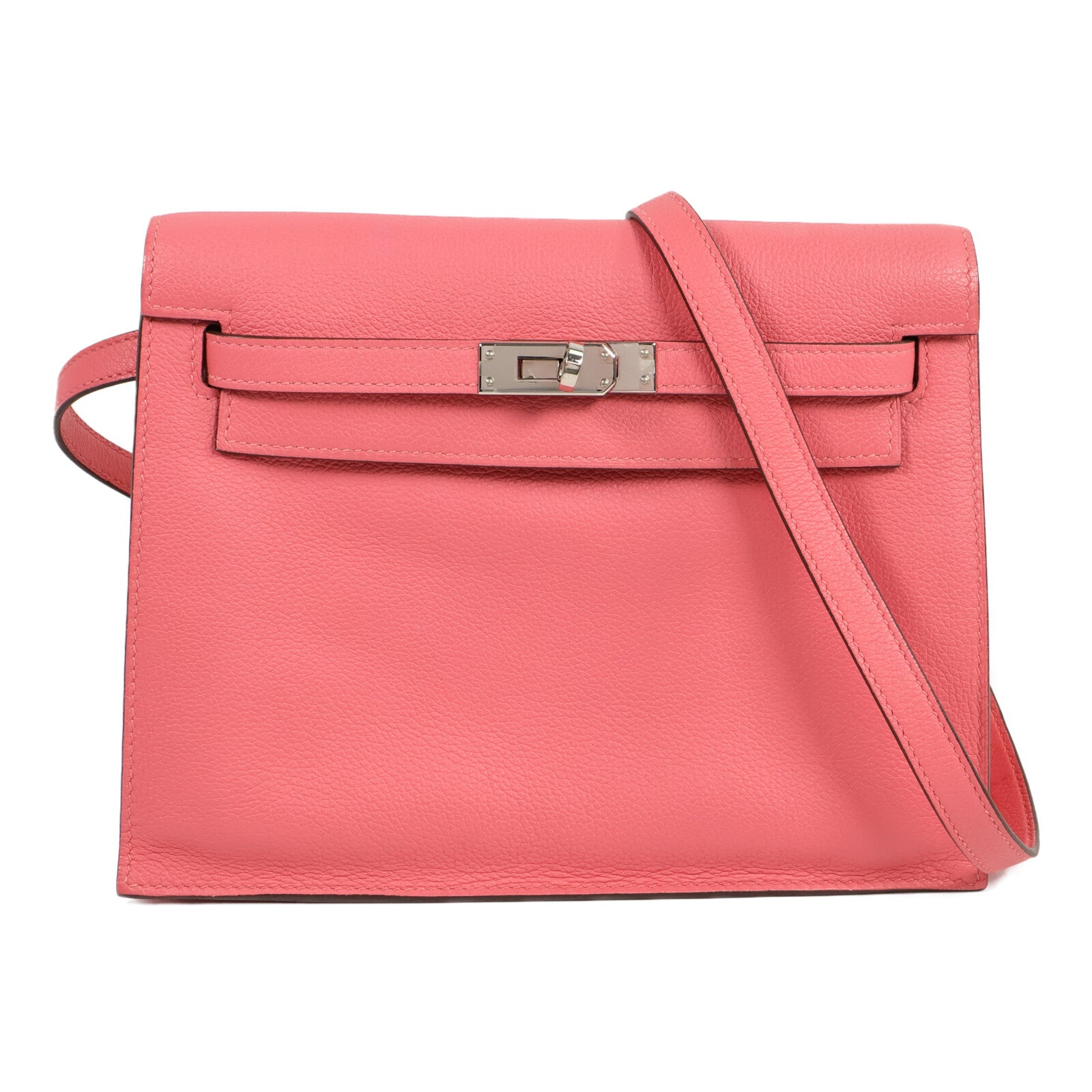 HERMES Evercolor皮革Kelly Danse肩背袋Rose Azalee
