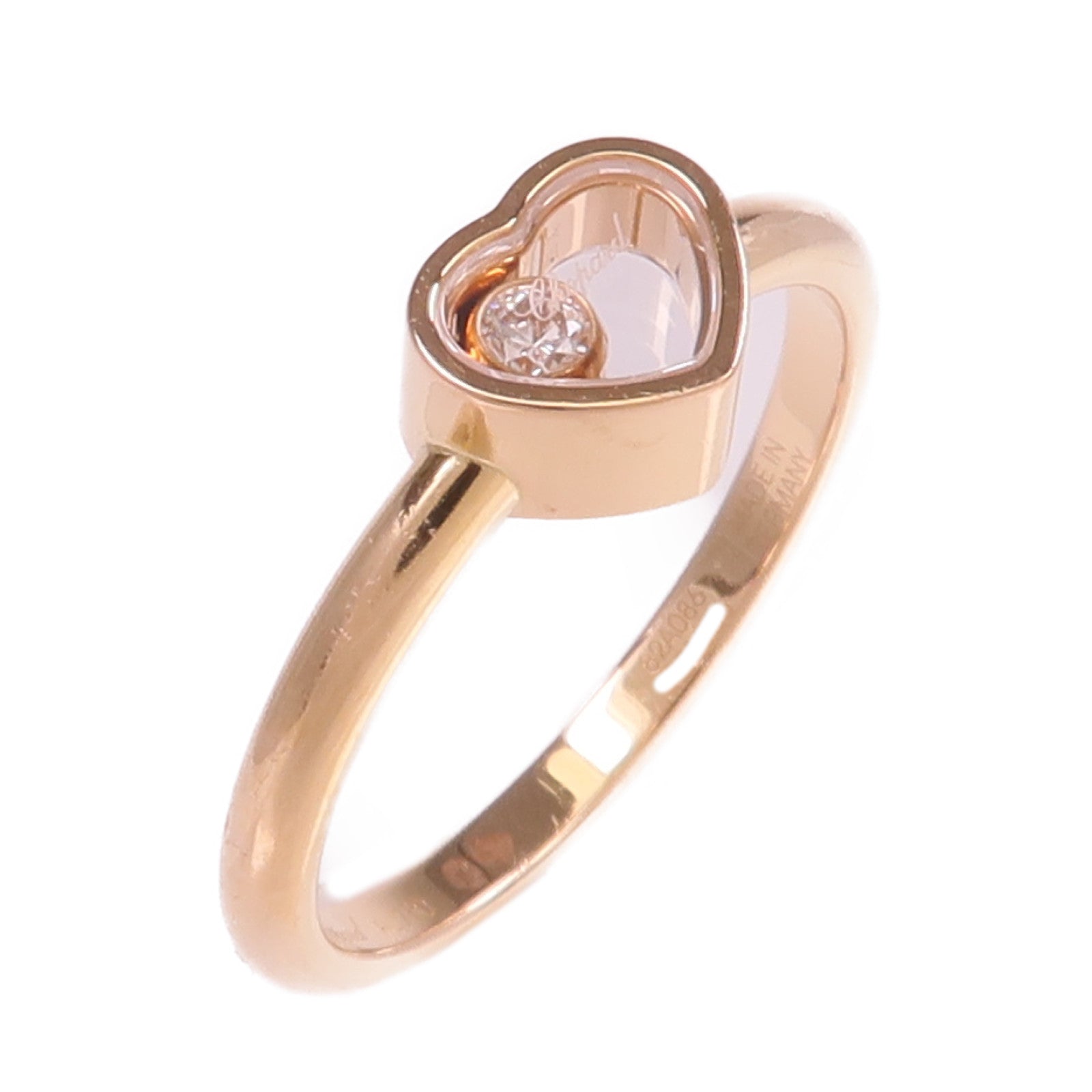 Chopard 18K玫瑰金My Happy Hearts Ring鑽石戒指US#5.75