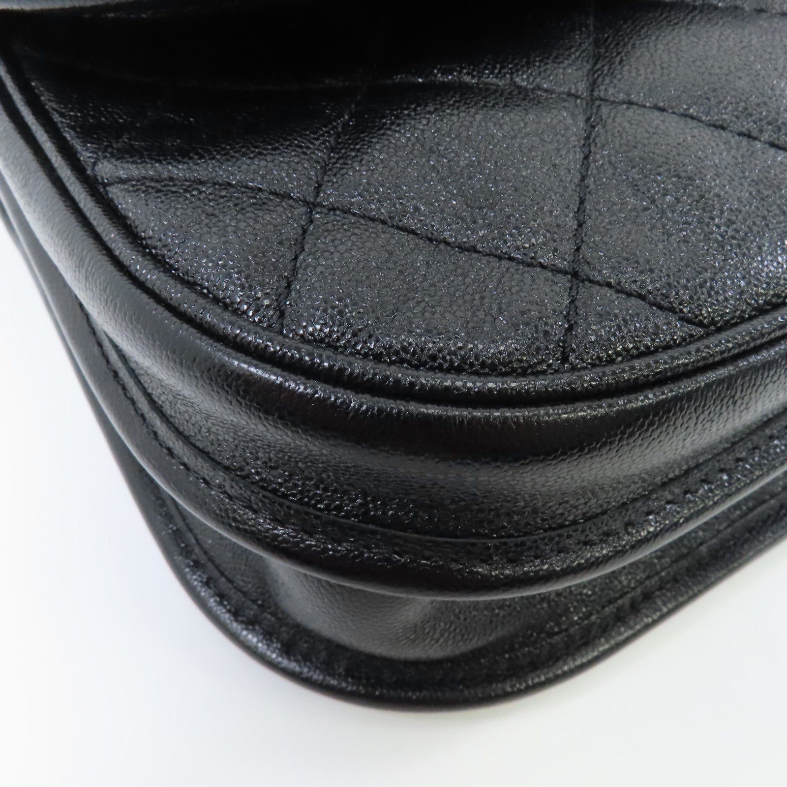 CHANEL 菱格Caviar皮革Chain Shoulder金扣鏈帶肩背袋