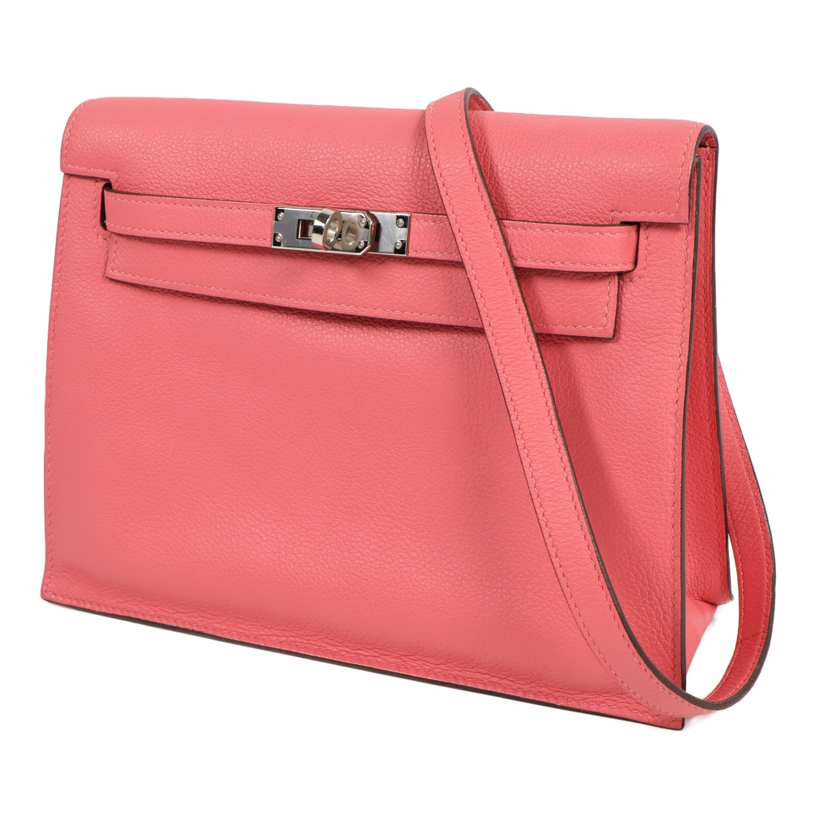 HERMES Evercolor皮革Kelly Danse肩背袋Rose Azalee
