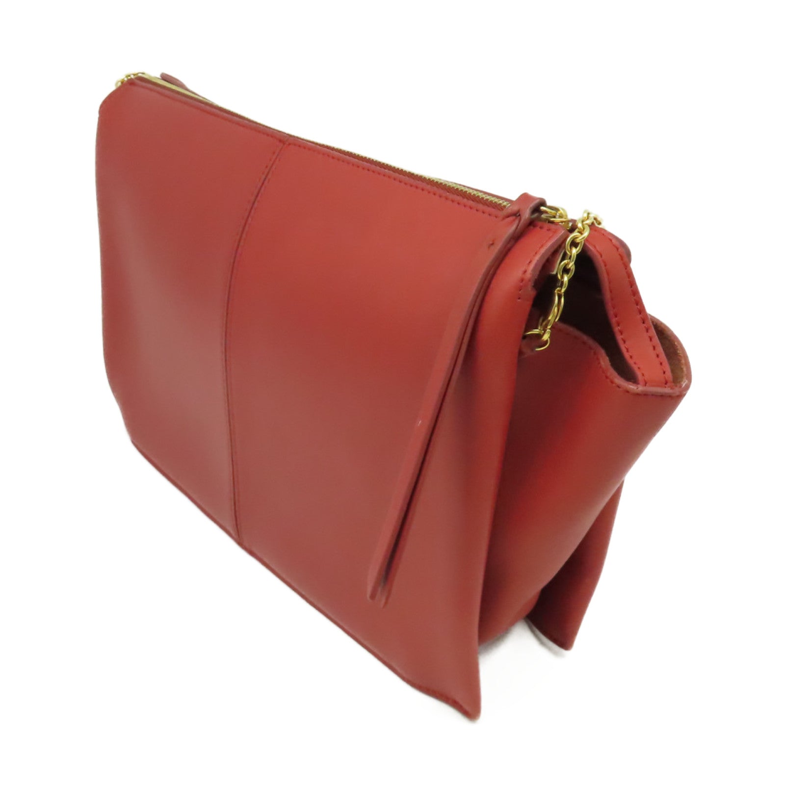 CELINE 【激減優惠】牛皮皮革Chain Shoulder Bag鏈帶肩背袋紅色