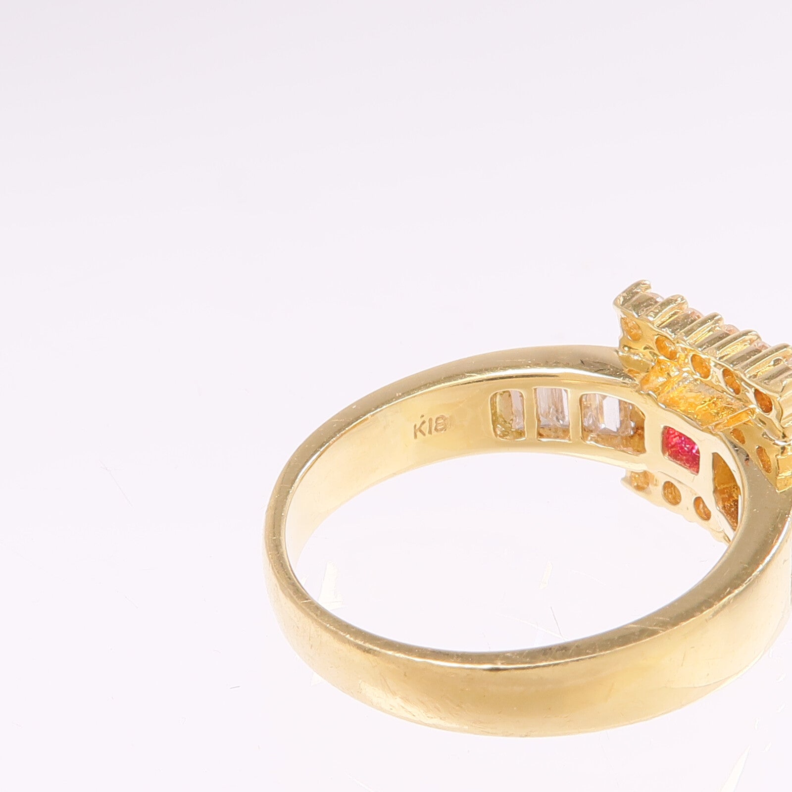 JEWELRY 【激減優惠】18K黃金Ruby Diamond Ring紅寶石/鑽石戒指US#6