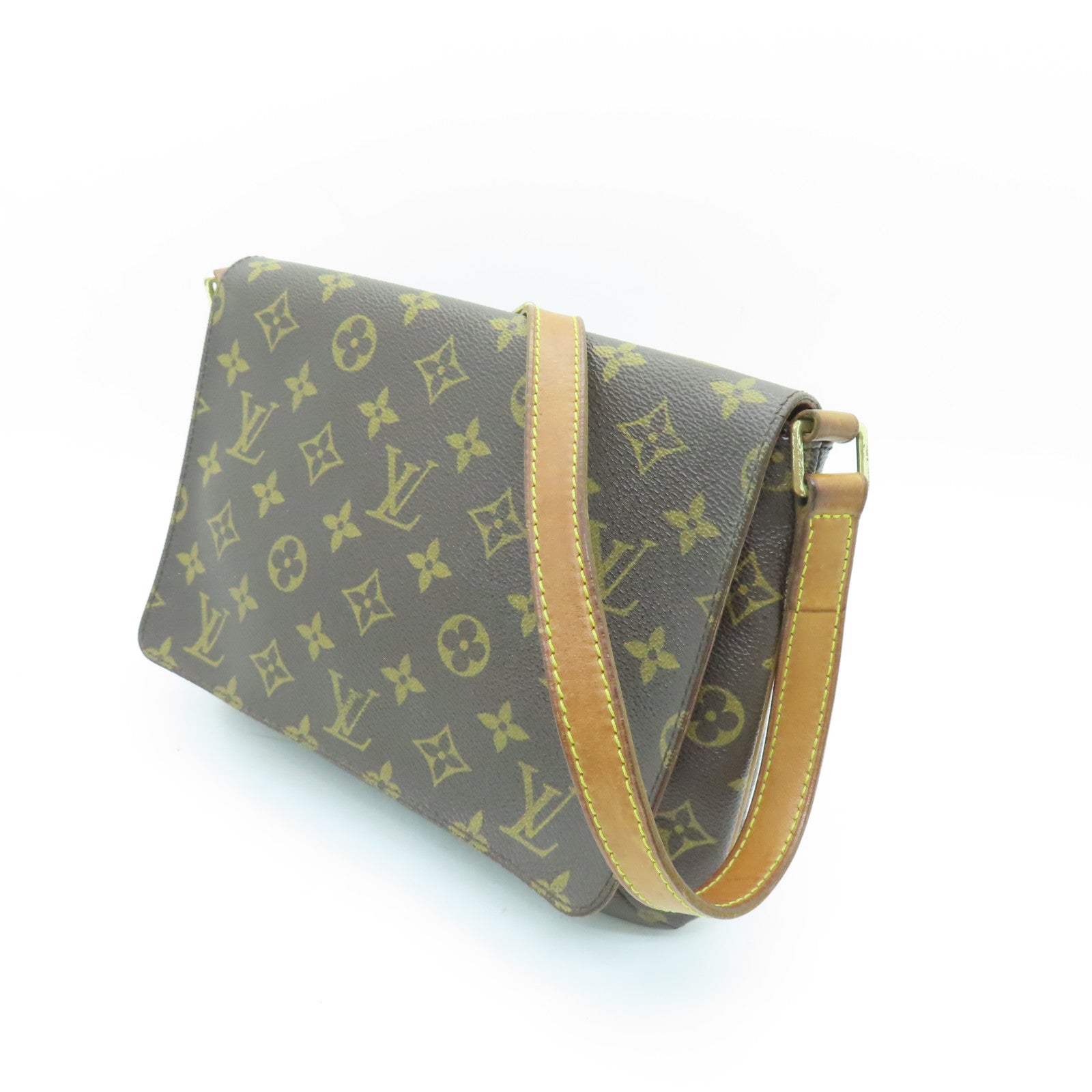 LOUIS VUITTON 【激減優惠】Monogram Musette Tango金扣肩背袋棕色