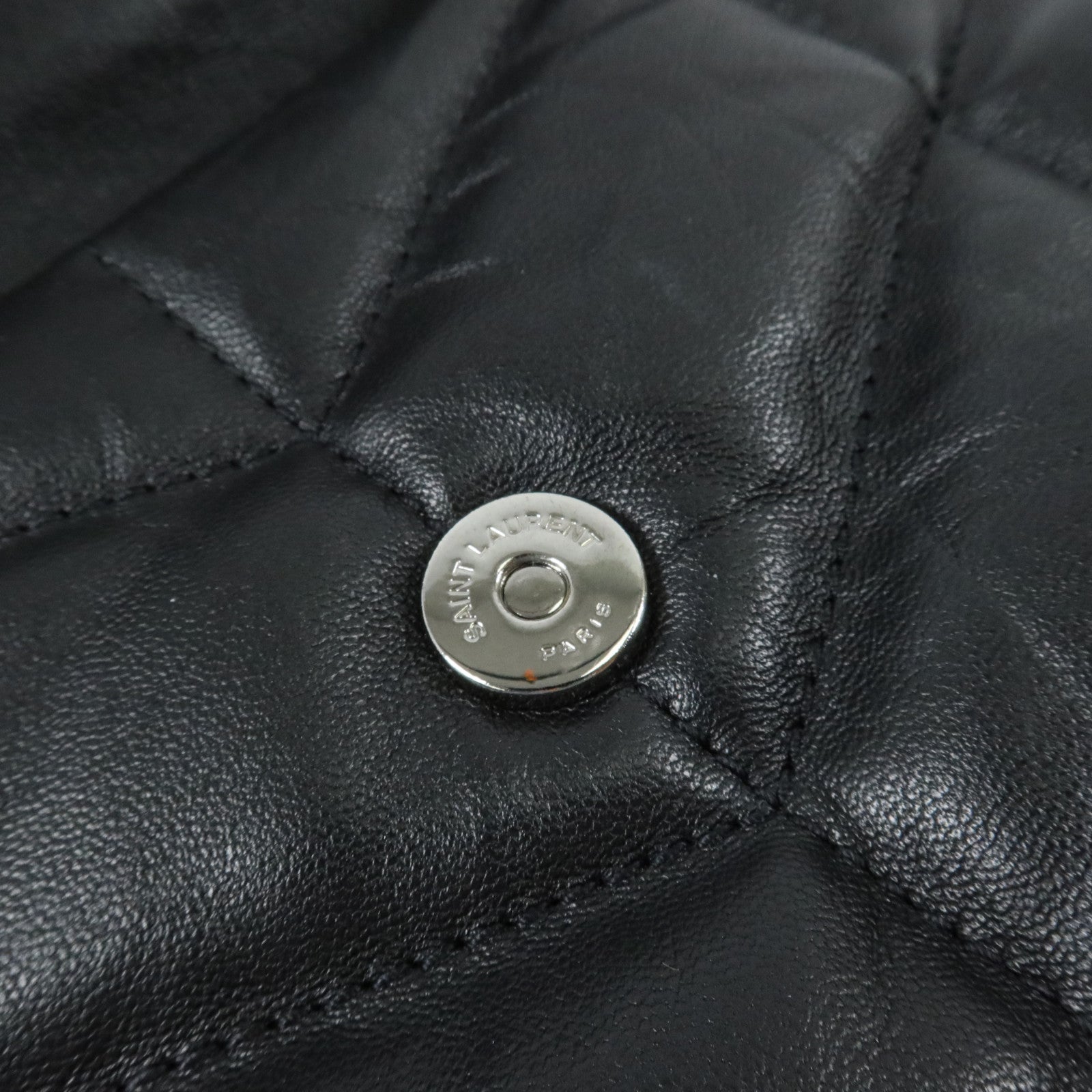 SAINT LAURENT 羊皮皮革Puffer Toy銀扣鏈帶肩背袋