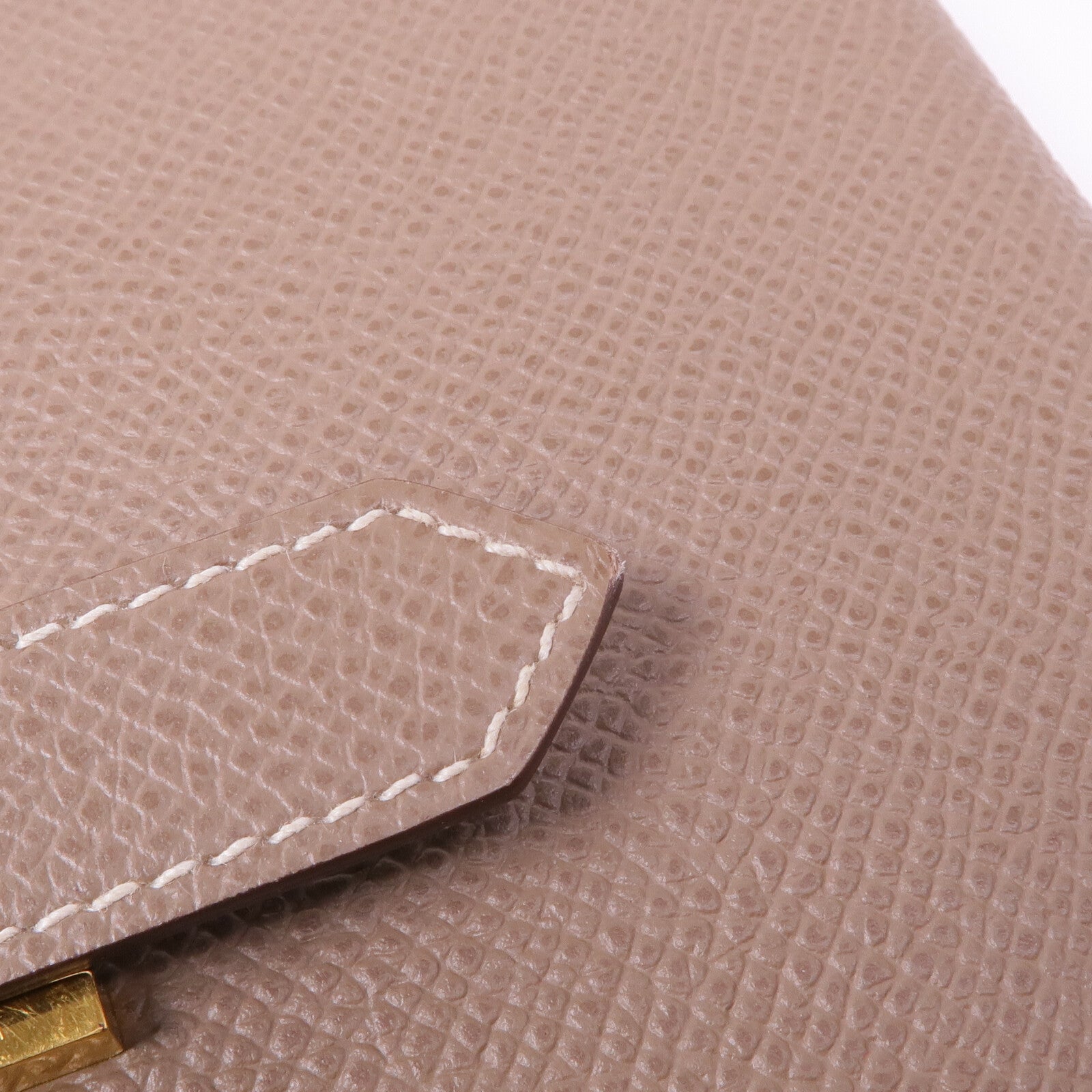 HERMES Epsom皮革Bearn Soufflet金扣長錢包Etoupe