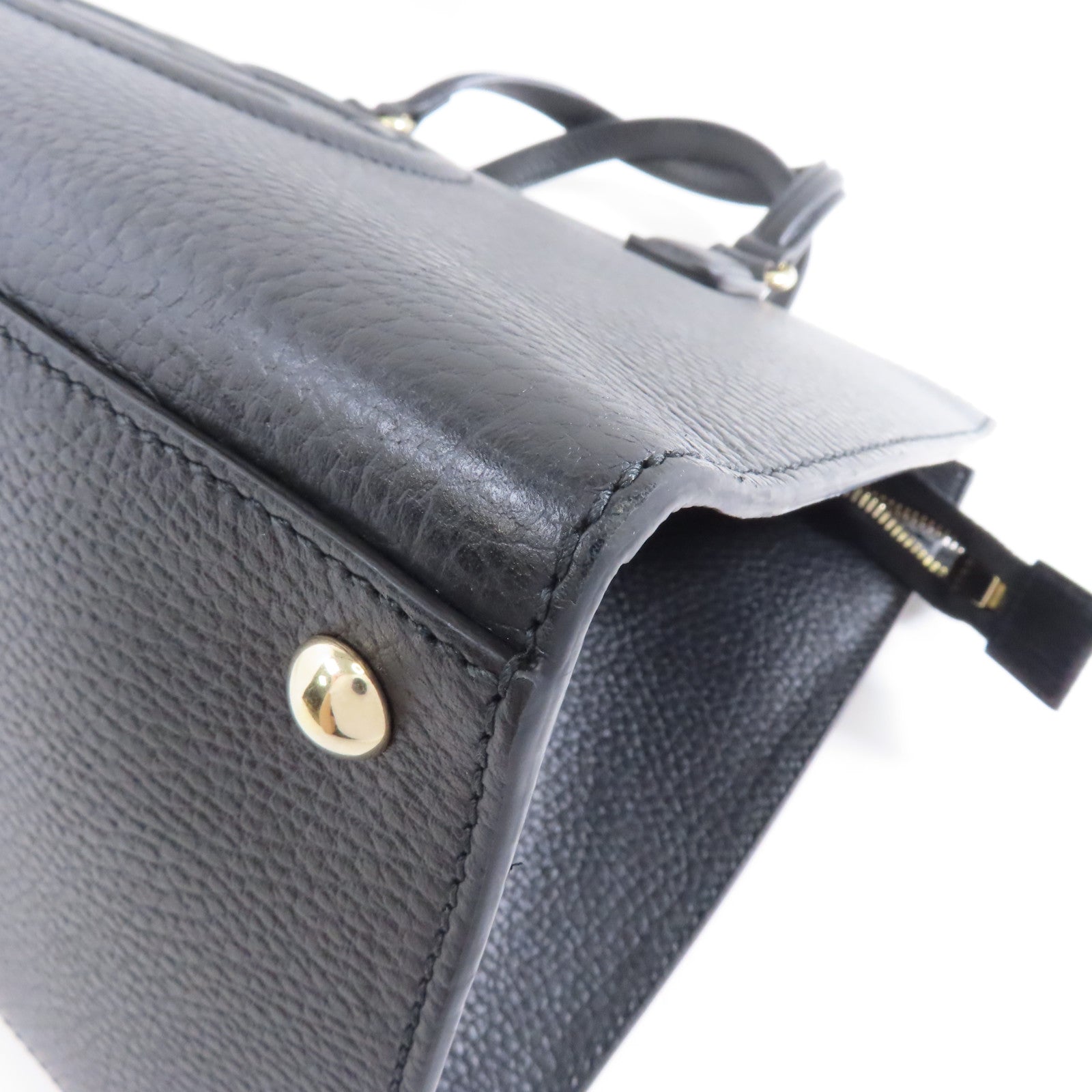 GUCCI 牛皮皮革Soho Shoulder Bag金扣手挽肩背兩用袋黑色