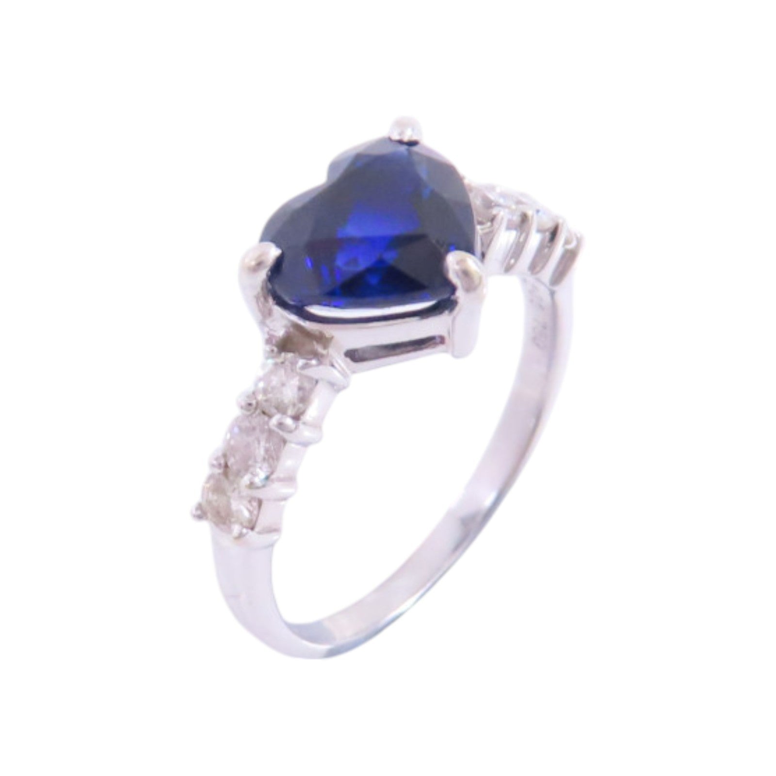 JEWELRY 【激減優惠】18K白金/藍寶石/鑽石Sapphire Diamond Ring戒指US#5