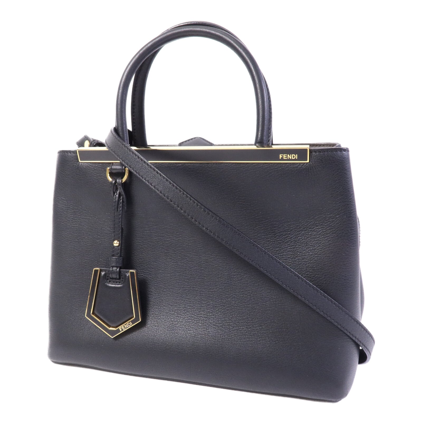 FENDI 牛皮皮革2 Jours金扣手挽肩背兩用袋