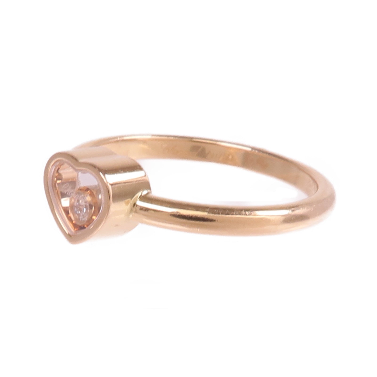 Chopard 18K玫瑰金My Happy Hearts Ring鑽石戒指US#5.75