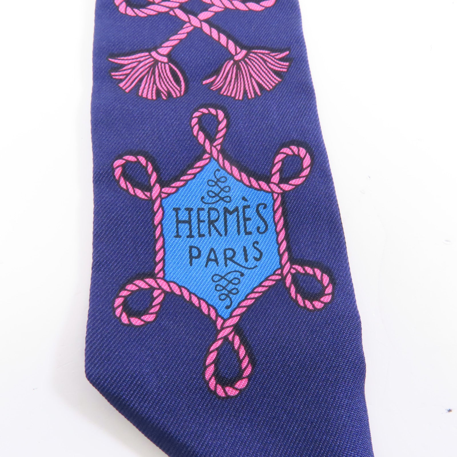HERMES 絲質Twilly絲巾黑色/粉紅色/紫色