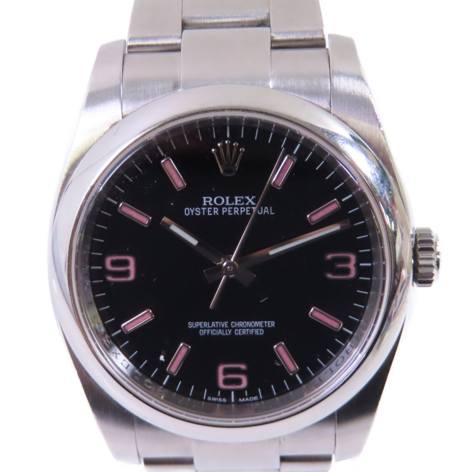 ROLEX Oyster Perpetual Watch不鏽鋼自動機芯手錶黑色