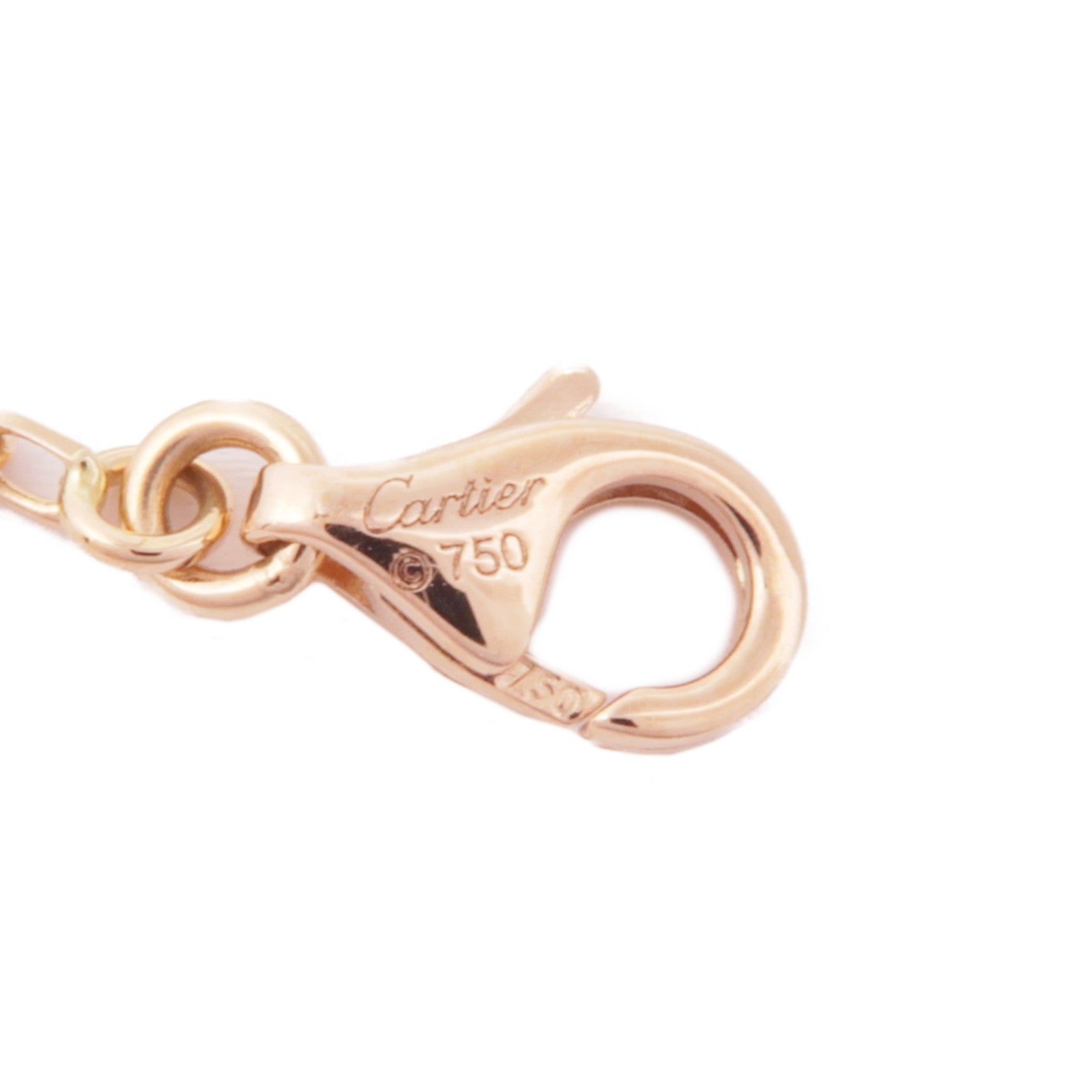 CARTIER 18K黃金/白金/玫瑰金Trinity Necklace 5P Diamond鑽石項鍊