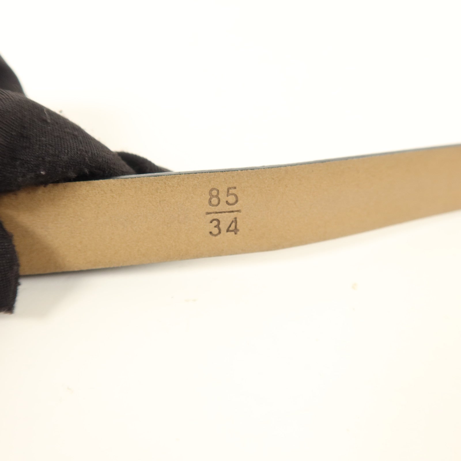 CHANEL 牛皮皮革Belt 85cm銀扣皮帶