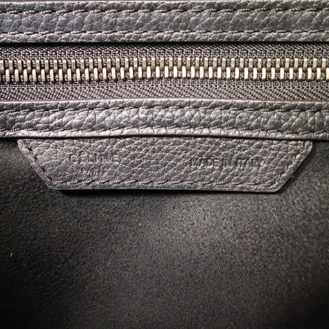 CELINE 牛皮皮革Mini Luggage銀扣手挽袋