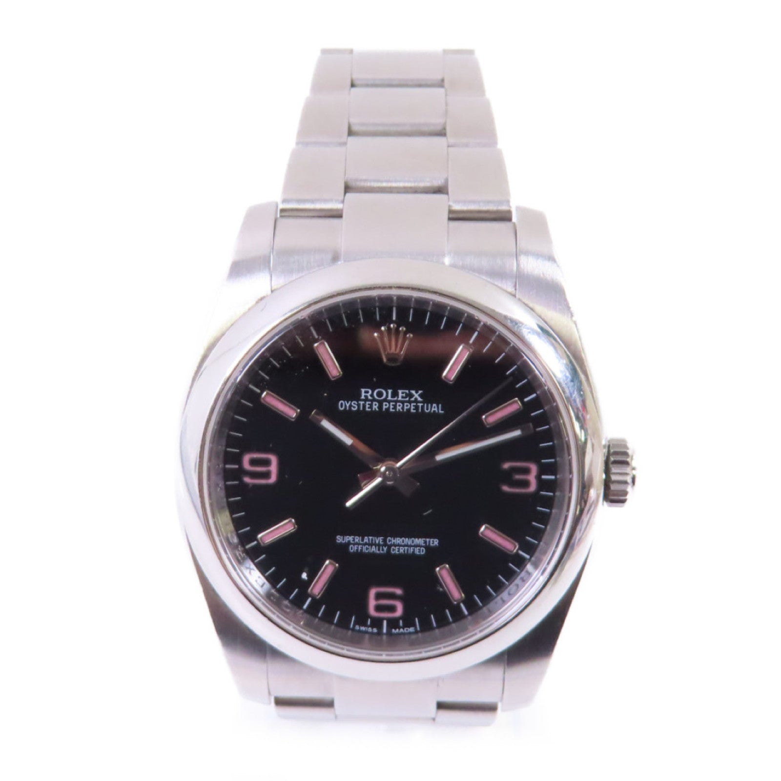 ROLEX Oyster Perpetual Watch不鏽鋼自動機芯手錶黑色
