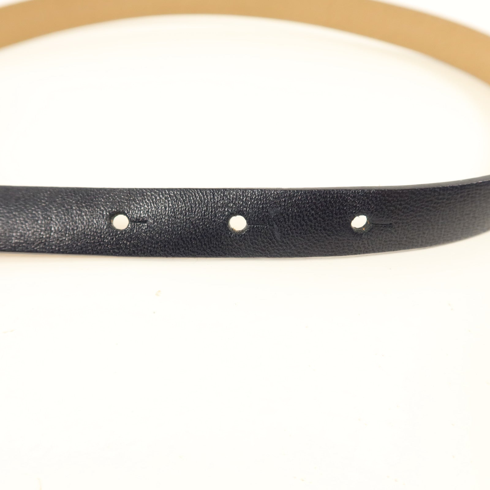 CHANEL 牛皮皮革Belt 85cm銀扣皮帶