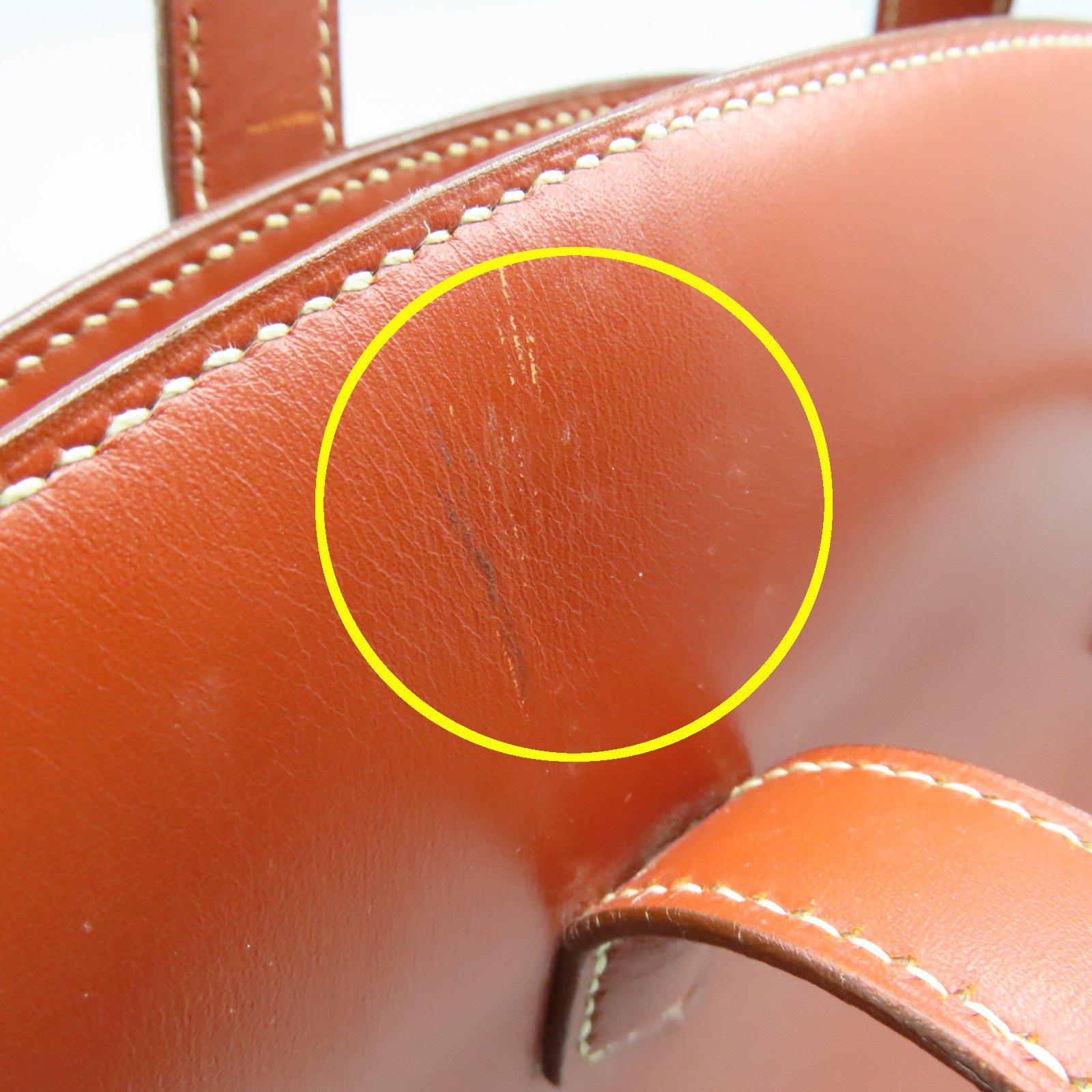 HERMES 【激減優惠】Box Calf皮革Vintage Bag金扣手挽袋啡色