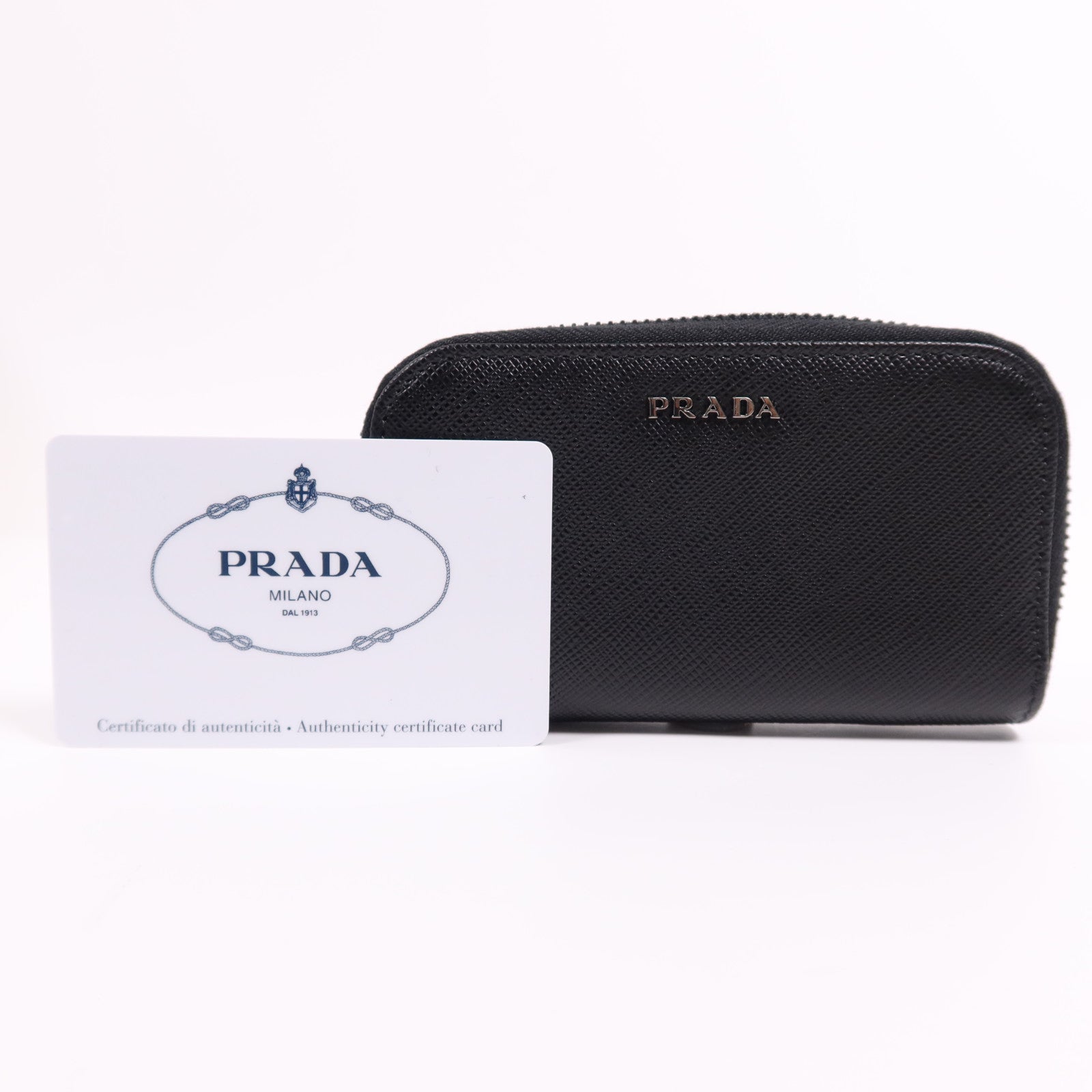 PRADA 牛皮皮革Key Case銀扣鎖匙包