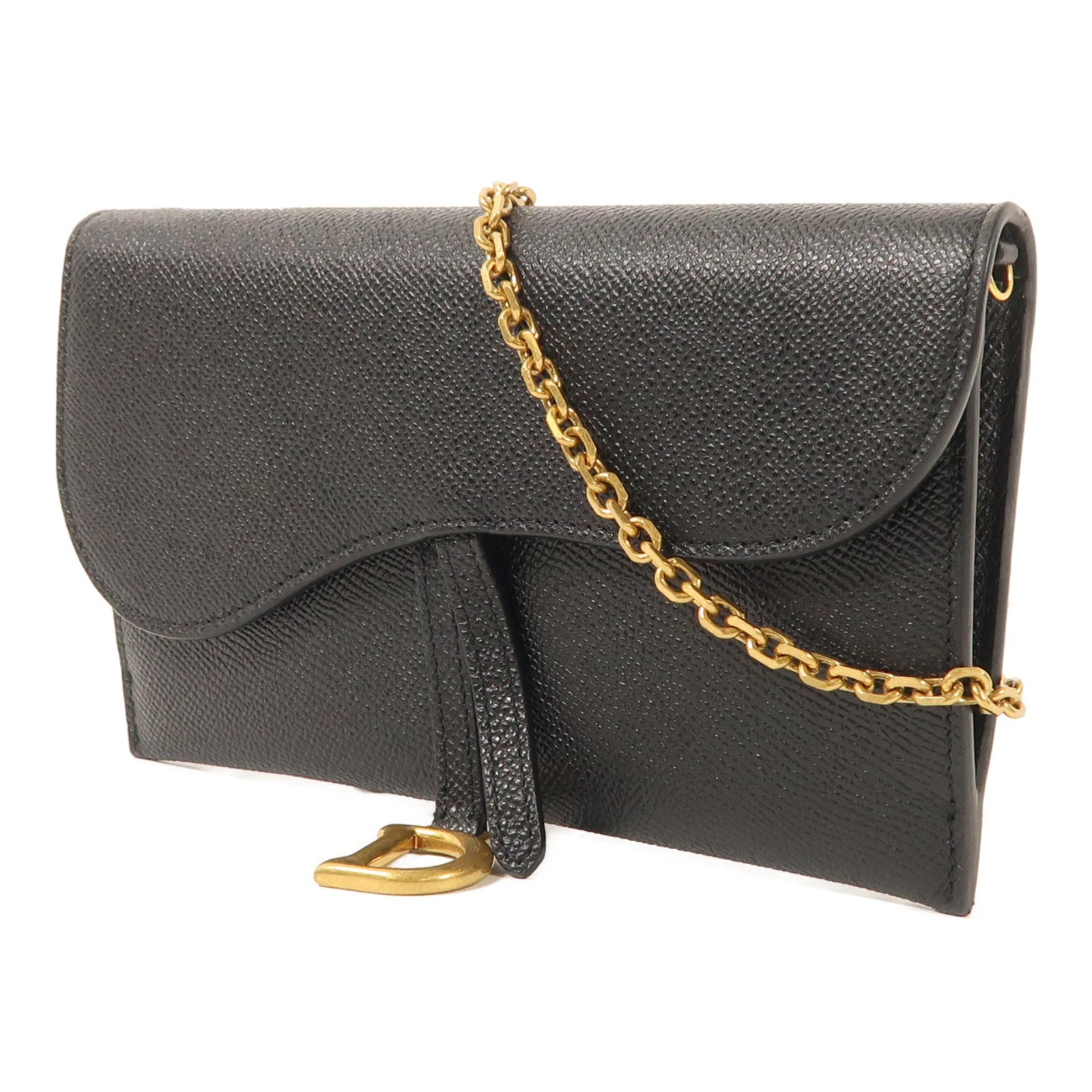 Dior 牛皮皮革Saddle Pouch With Chain金扣鏈帶肩背袋