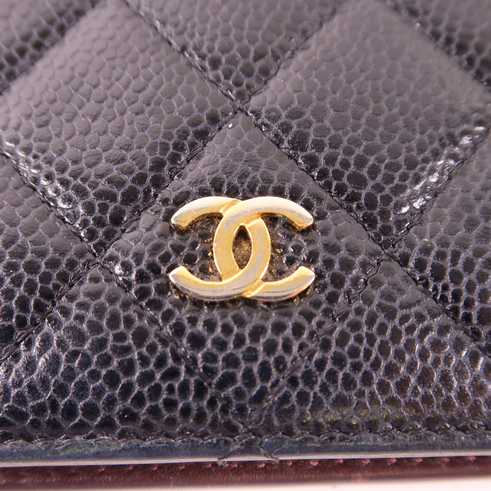 CHANEL 牛皮皮革Long Wallet金扣長錢包