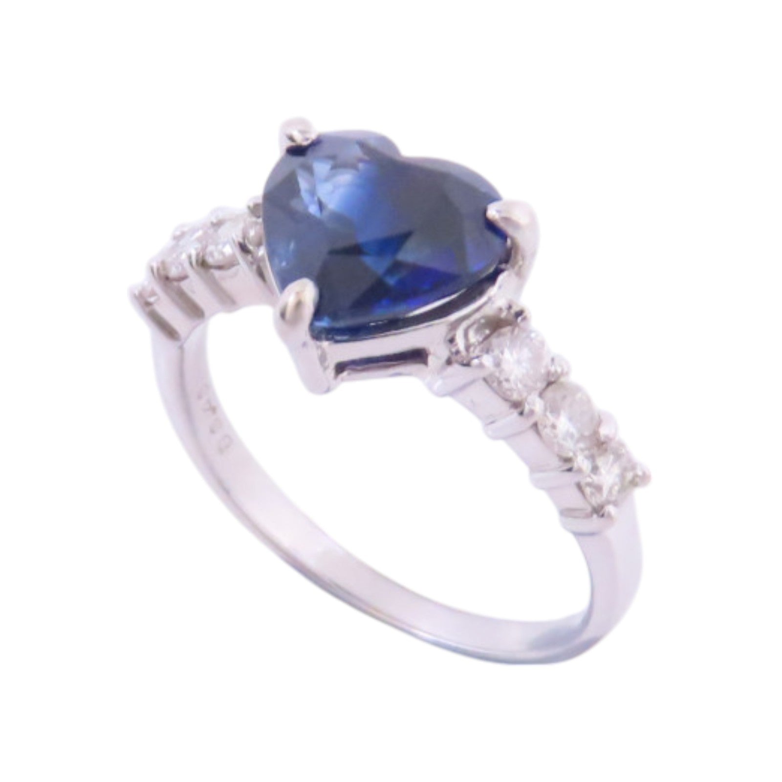 JEWELRY 【激減優惠】18K白金/藍寶石/鑽石Sapphire Diamond Ring戒指US#5