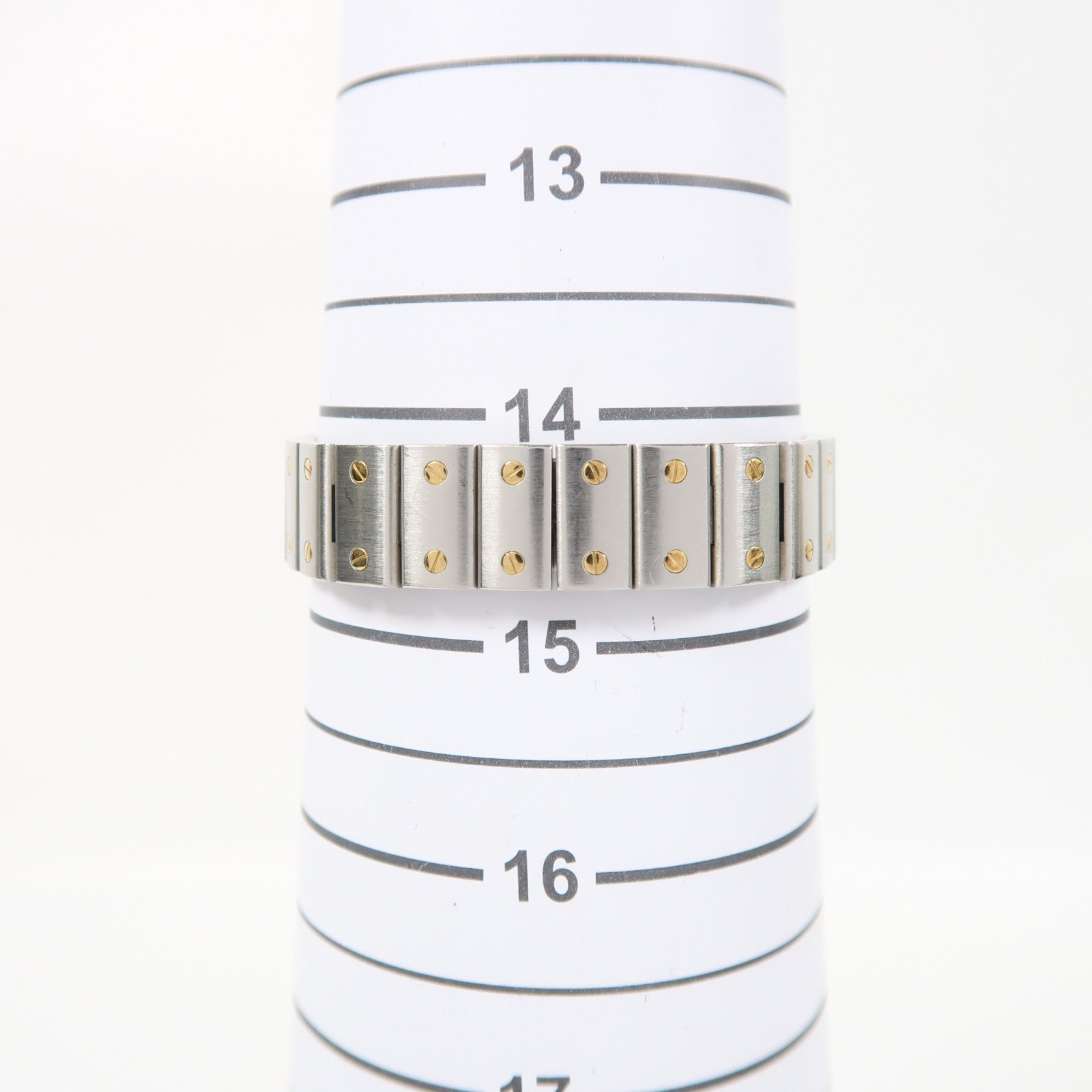CARTIER Santos Galbee 18K黃金/不鏽鋼手錶自動機芯白色