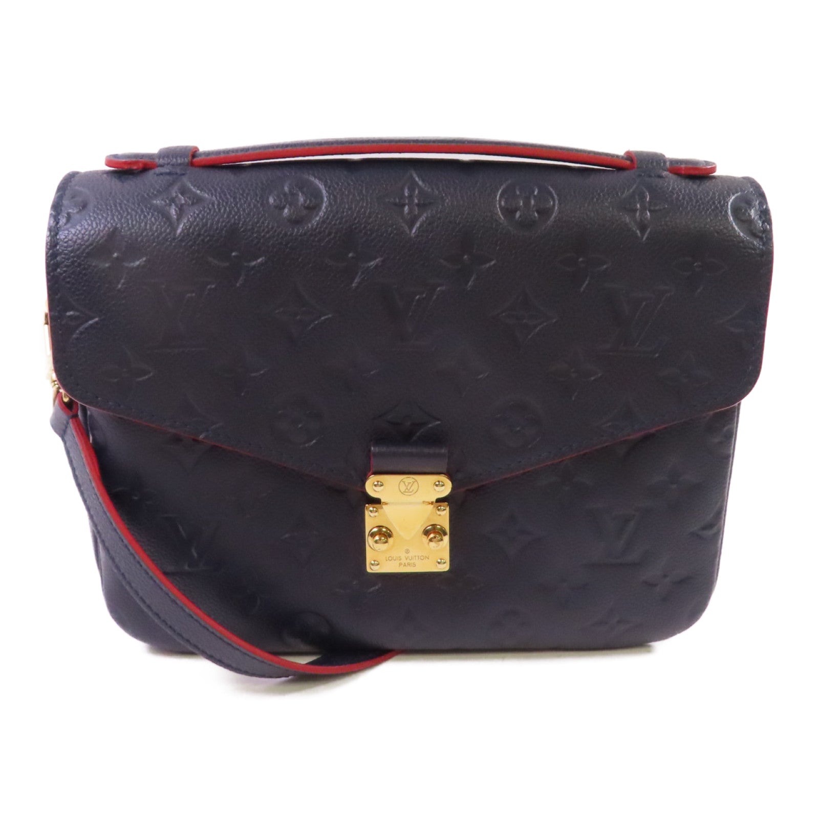 LOUIS VUITTON Monogram Empreinte Pochette Metis 2Way Shoulder Bag金扣手挽肩背兩用袋寶藍色/紅色