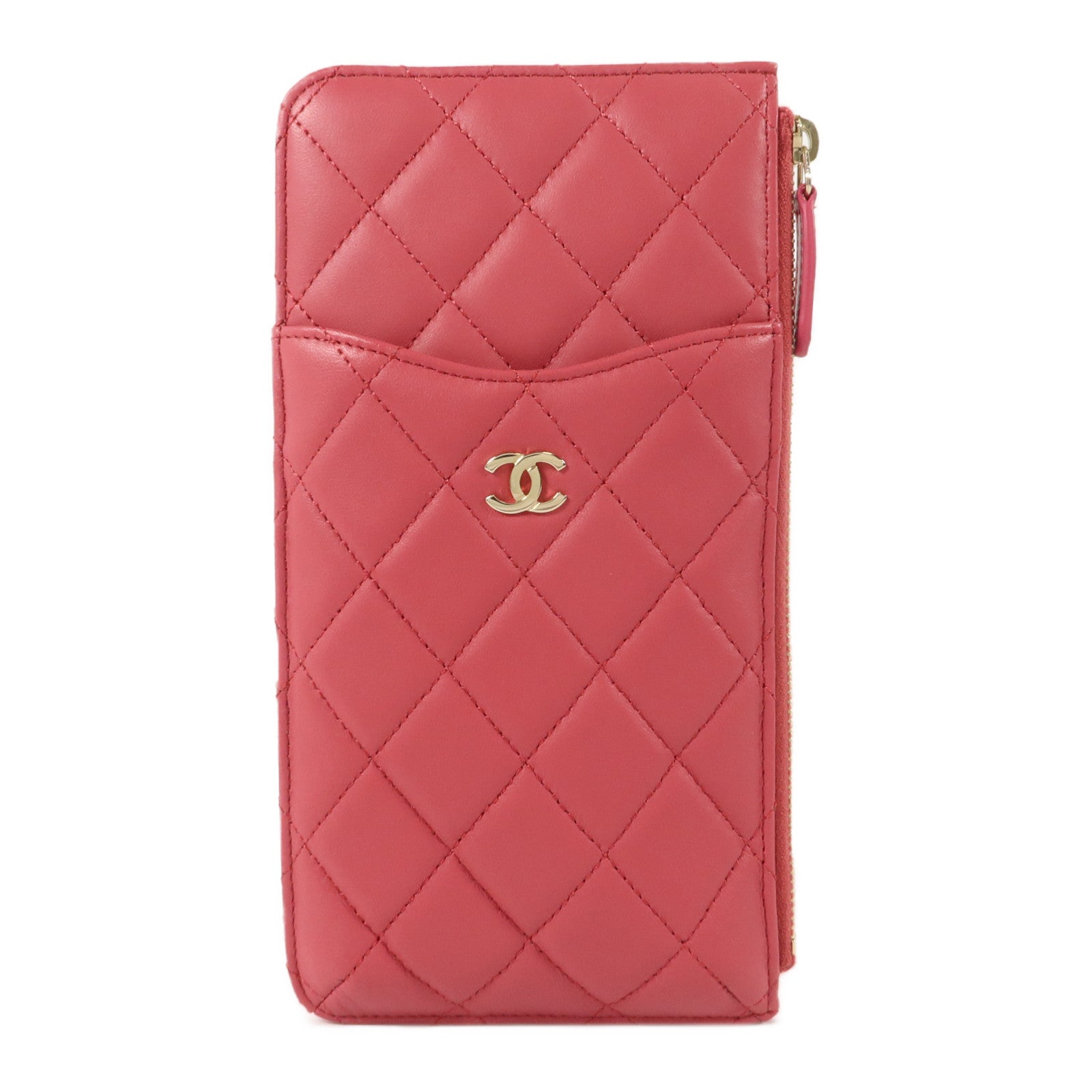 CHANEL 羊皮皮革Classic Phone Pouch With Zipper小袋