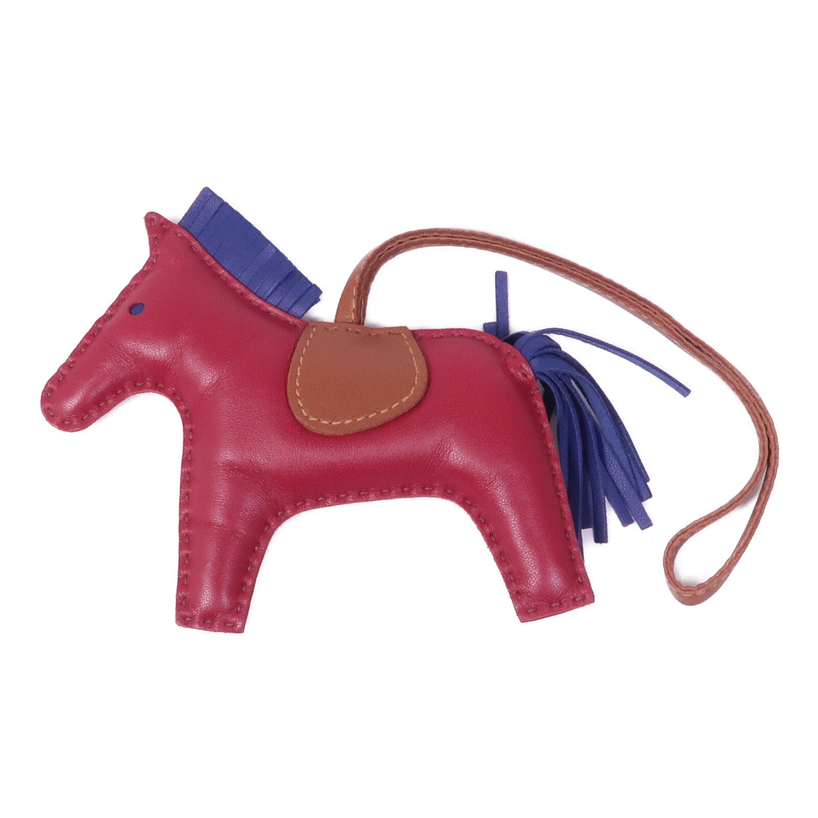HERMES 【激減優惠】Milo皮革Rodeo MM掛飾Rubis/Fauve