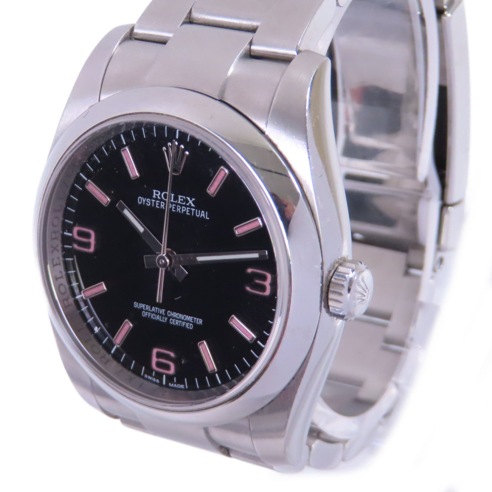 ROLEX Oyster Perpetual Watch不鏽鋼自動機芯手錶黑色